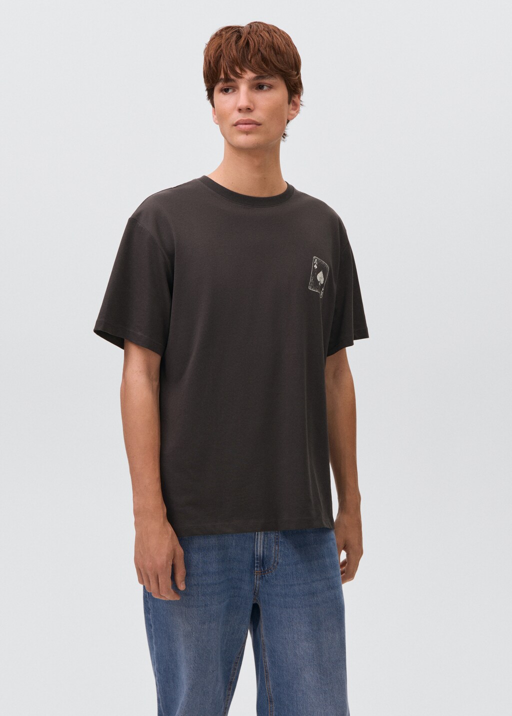 Printed cotton-blend t-shirt