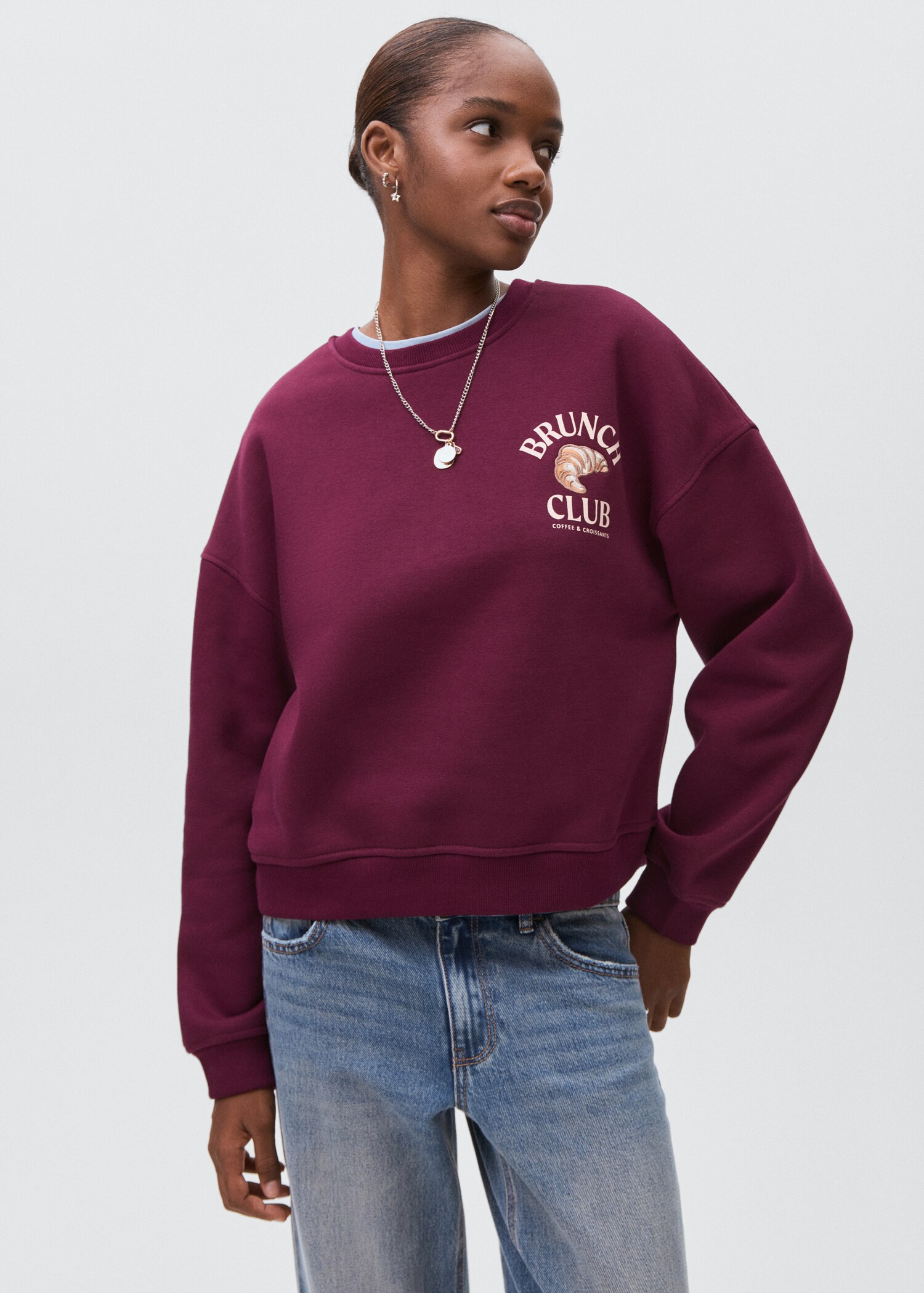 Sweat-shirt coton imprimé - Plan moyen