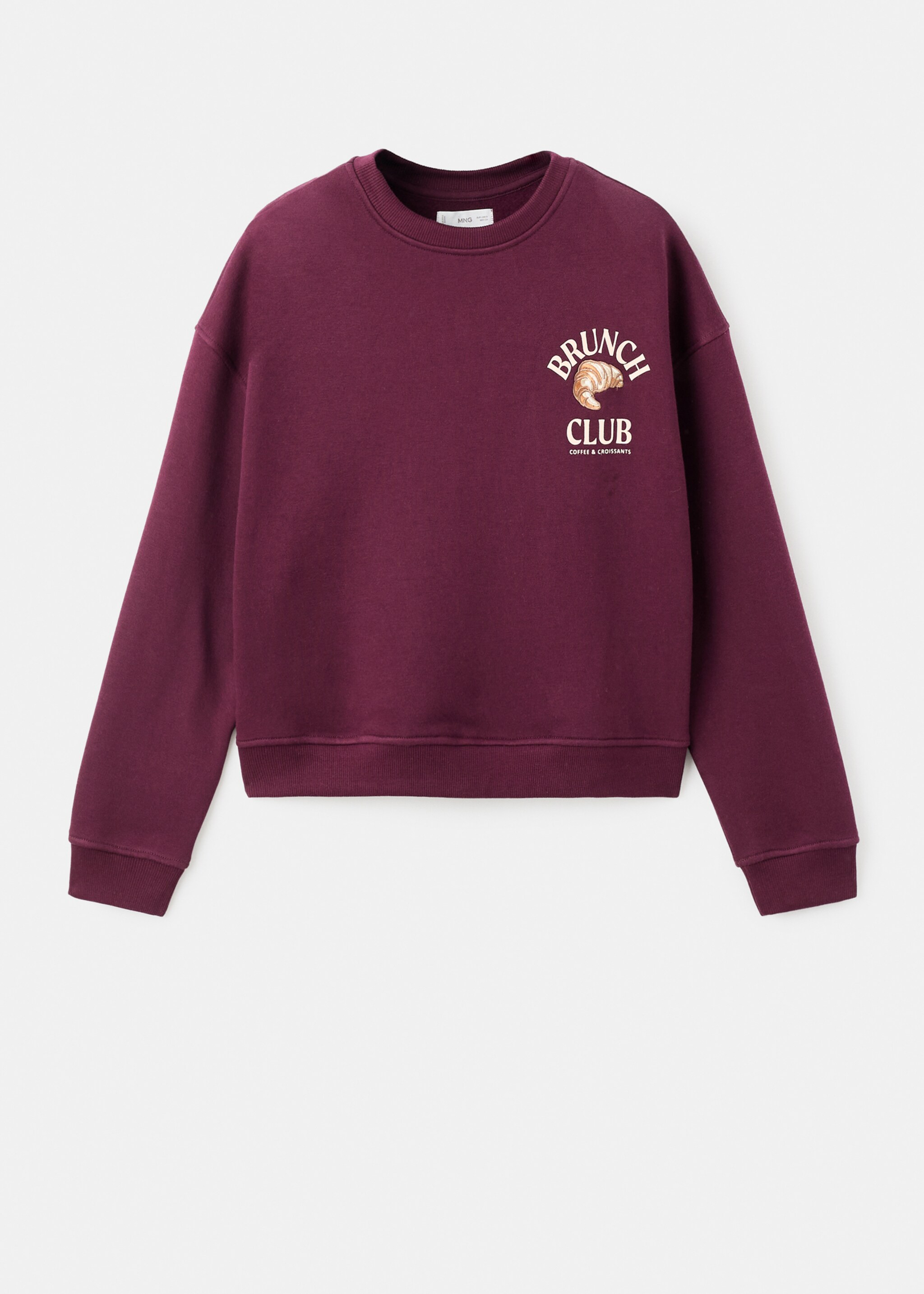 Sweatshirt brunch - Article without model, Maroon. Ref: 17025807-00.
