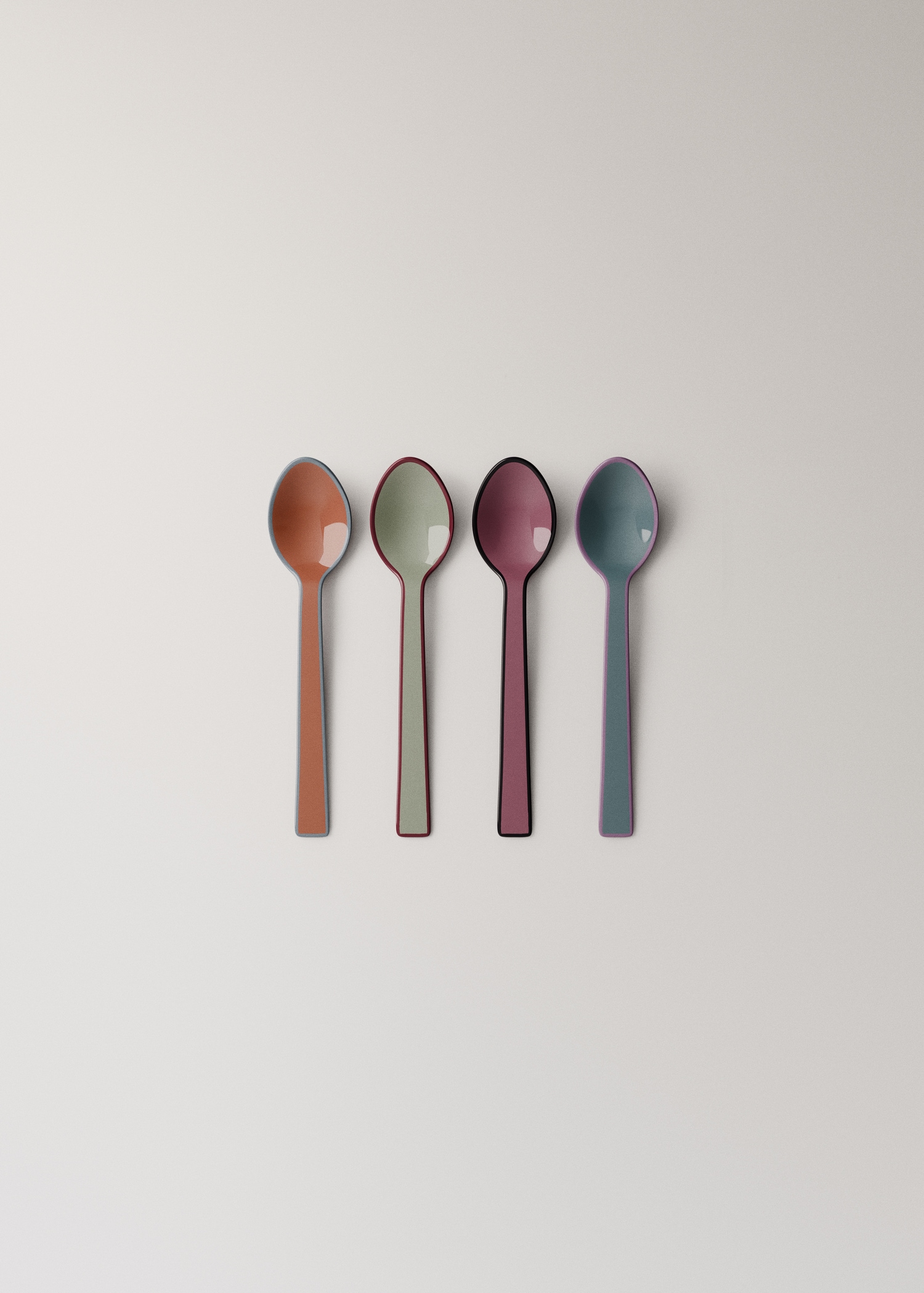 Set of 4 multicolour dessert spoons - Article without model