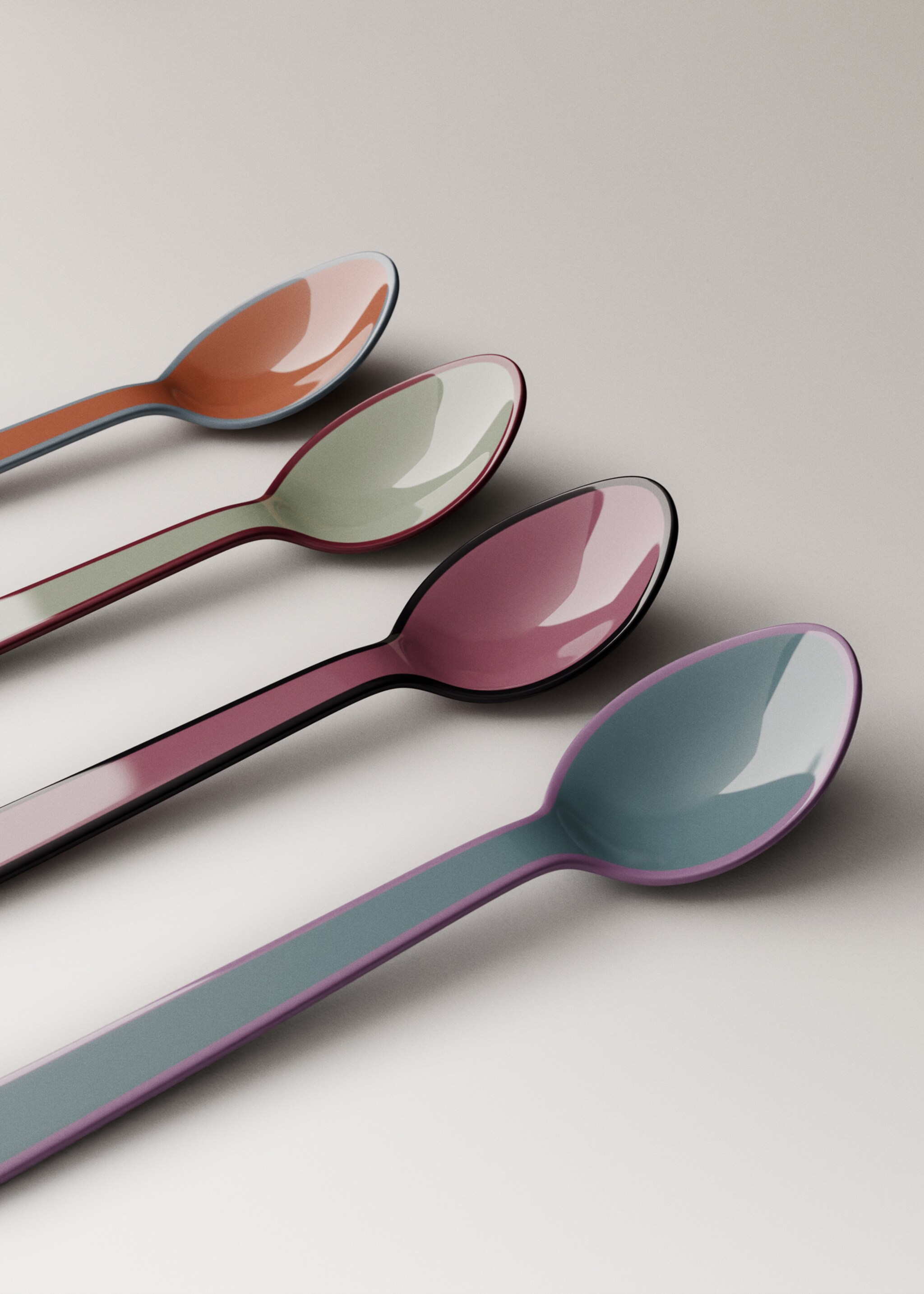 Set of 4 multicolour dessert spoons - Details of the article 2, Charcoal. Ref: 17025813-00.