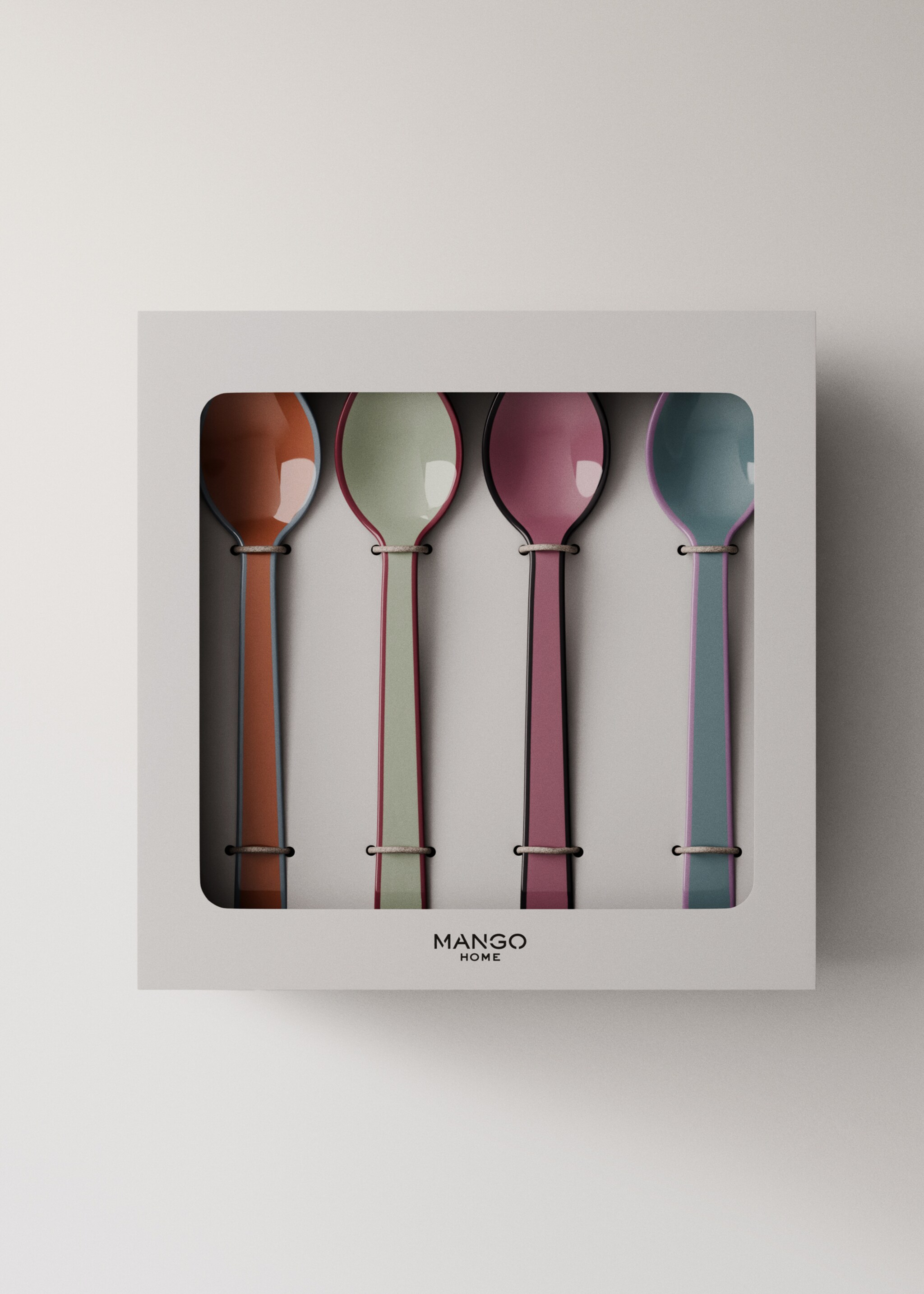 Set of 4 multicolour dessert spoons - Details of the article 3, Charcoal. Ref: 17025813-00.