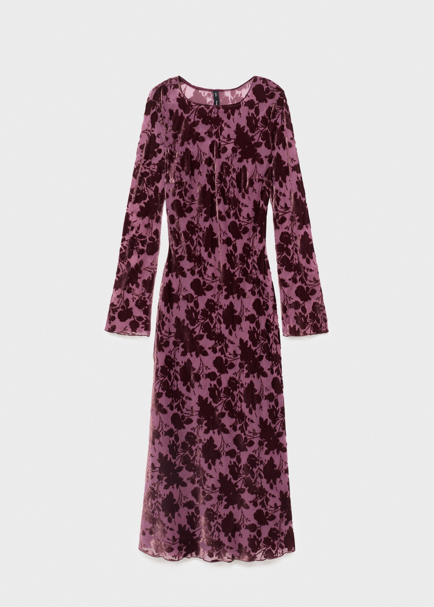 Flared sleeve floral jacquard dress - Article without model