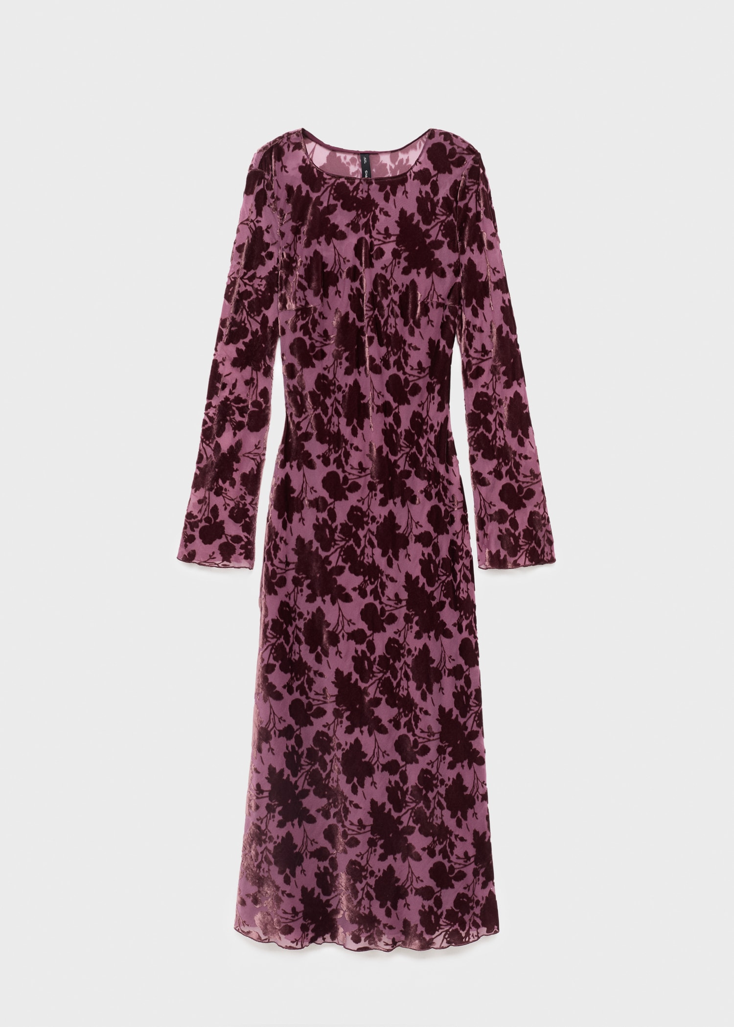 Floral jacquard dress with bell sleeves | MANGO Malaysia