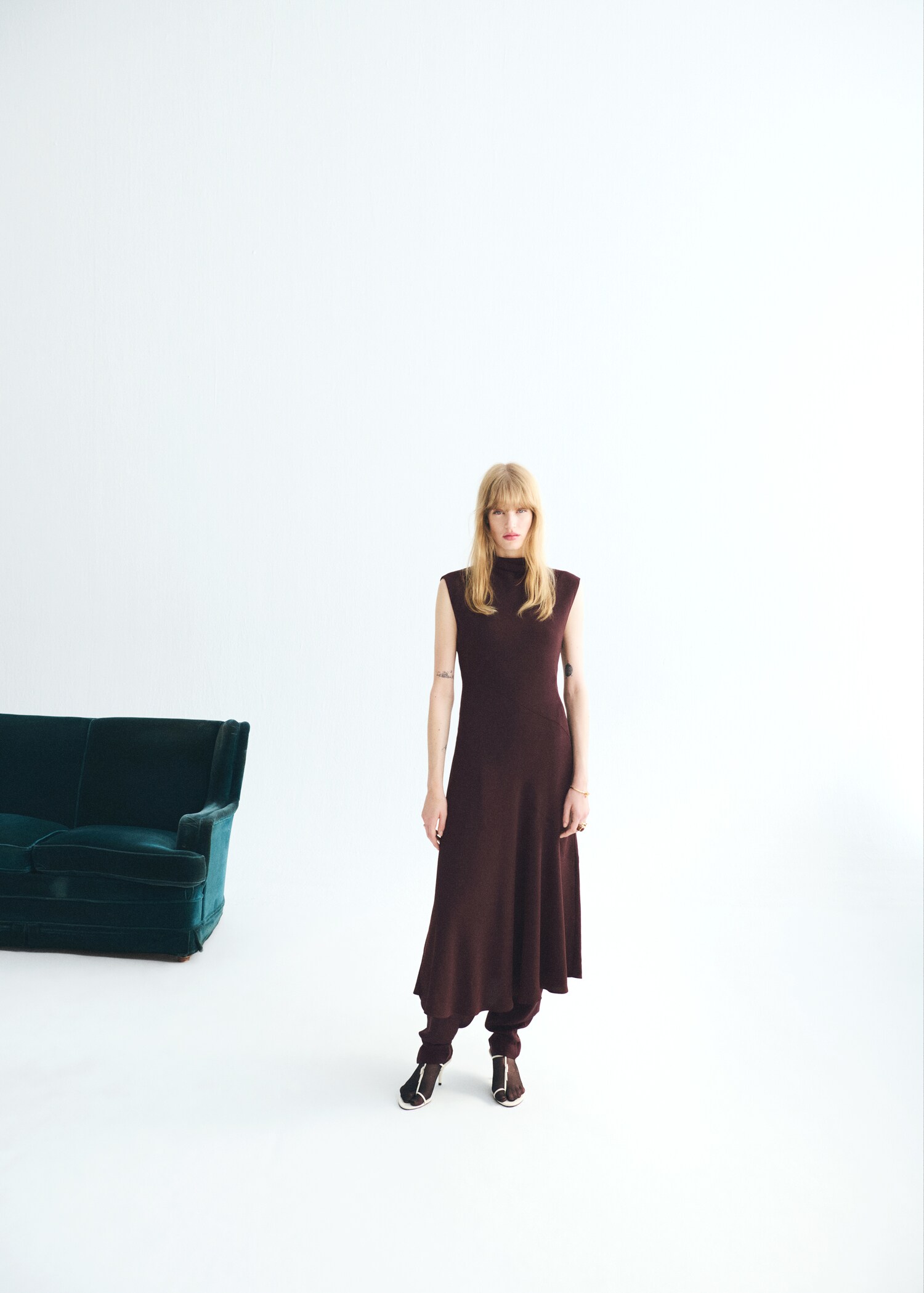 Long turtleneck dress - Medium plane