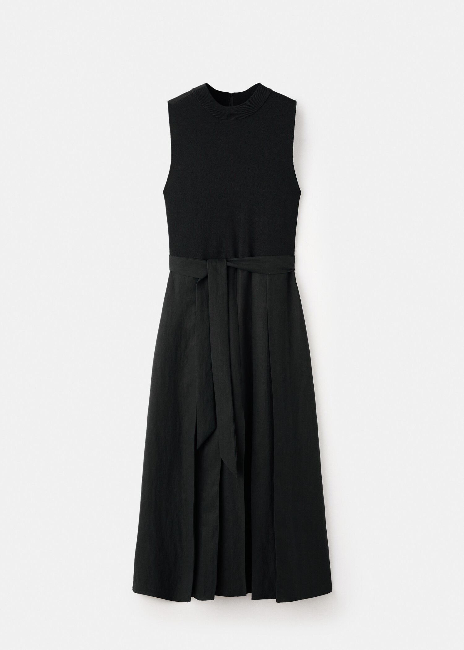 Combined woven dress with belt - Article without model