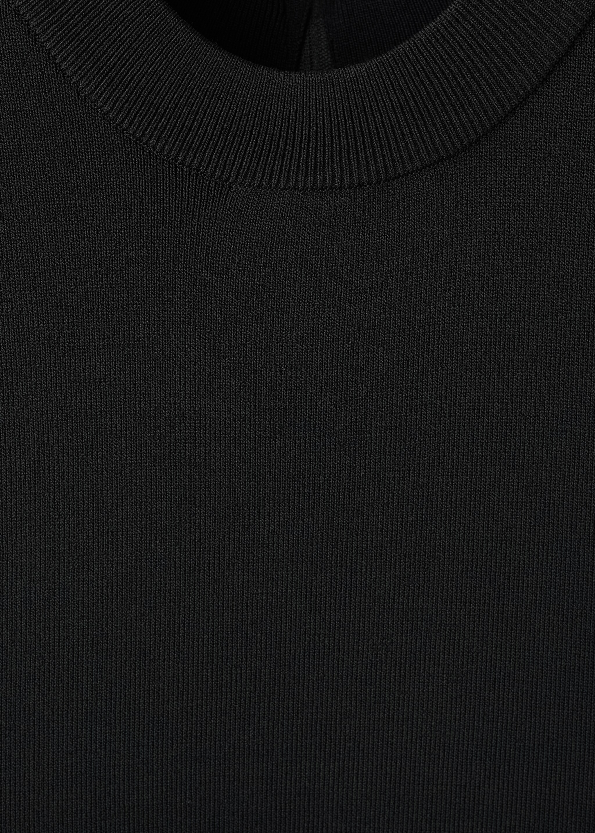 Combined woven dress with belt - Details of the article 0, Black. Ref: 17025819-00.