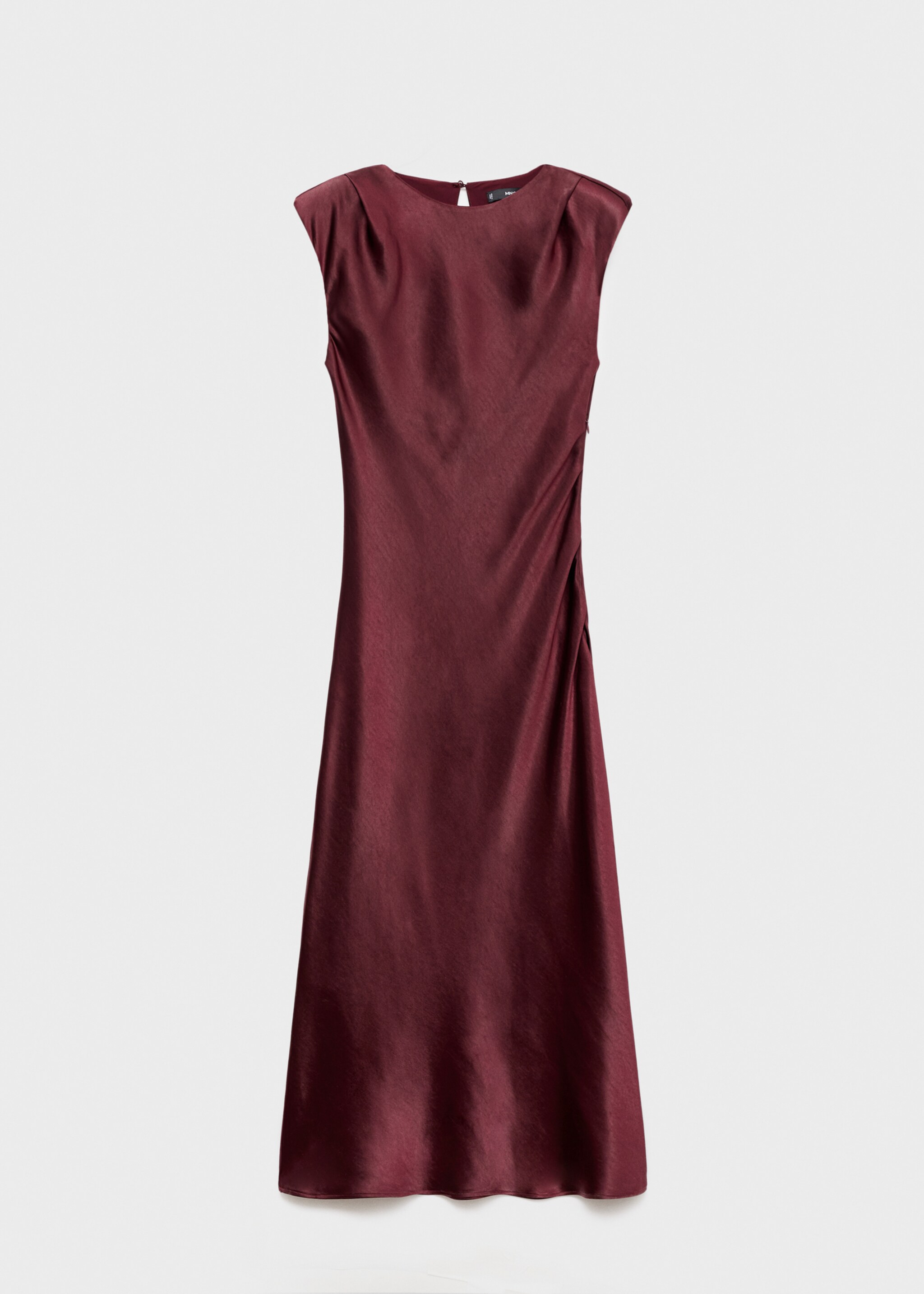 Fitted satin dress - Article without model, Maroon. Ref: 17025820-00.