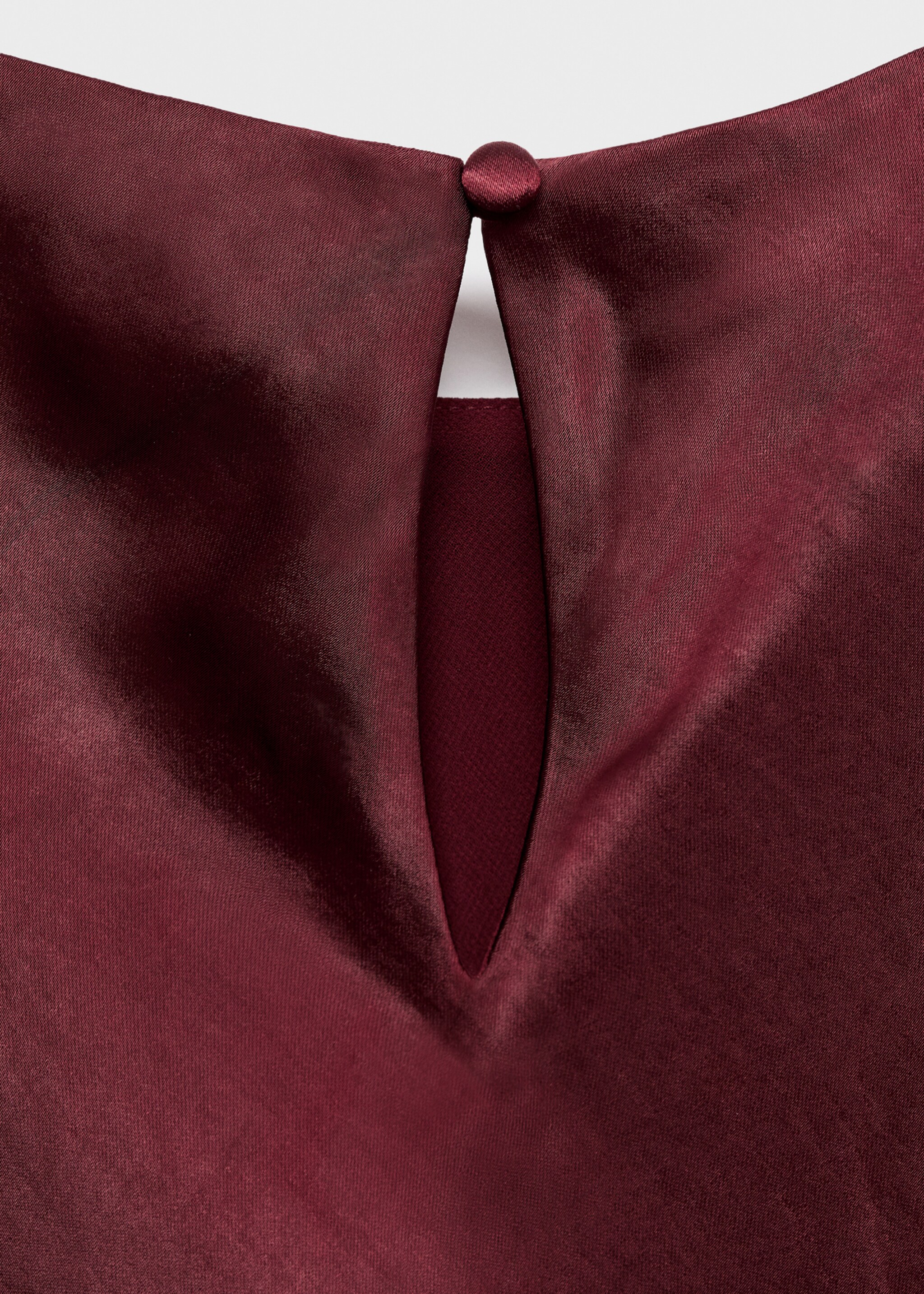 Fitted satin dress - Details of the article 0, Maroon. Ref: 17025820-00.
