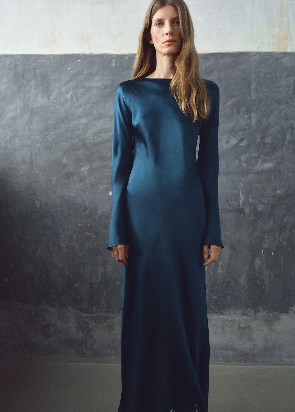 Long satin dress