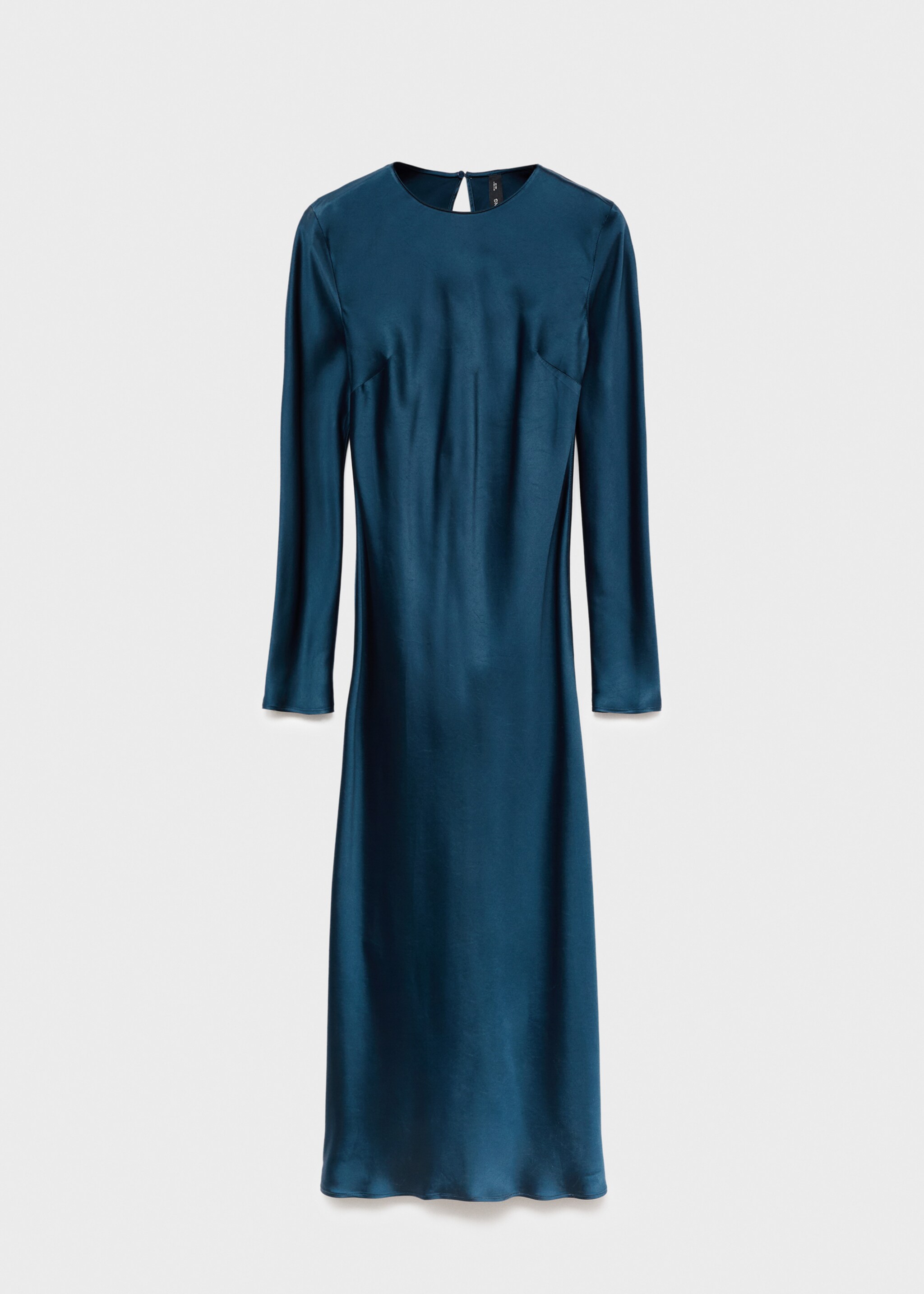 Long satin dress - Article without model, Navy. Ref: 17025821-00.