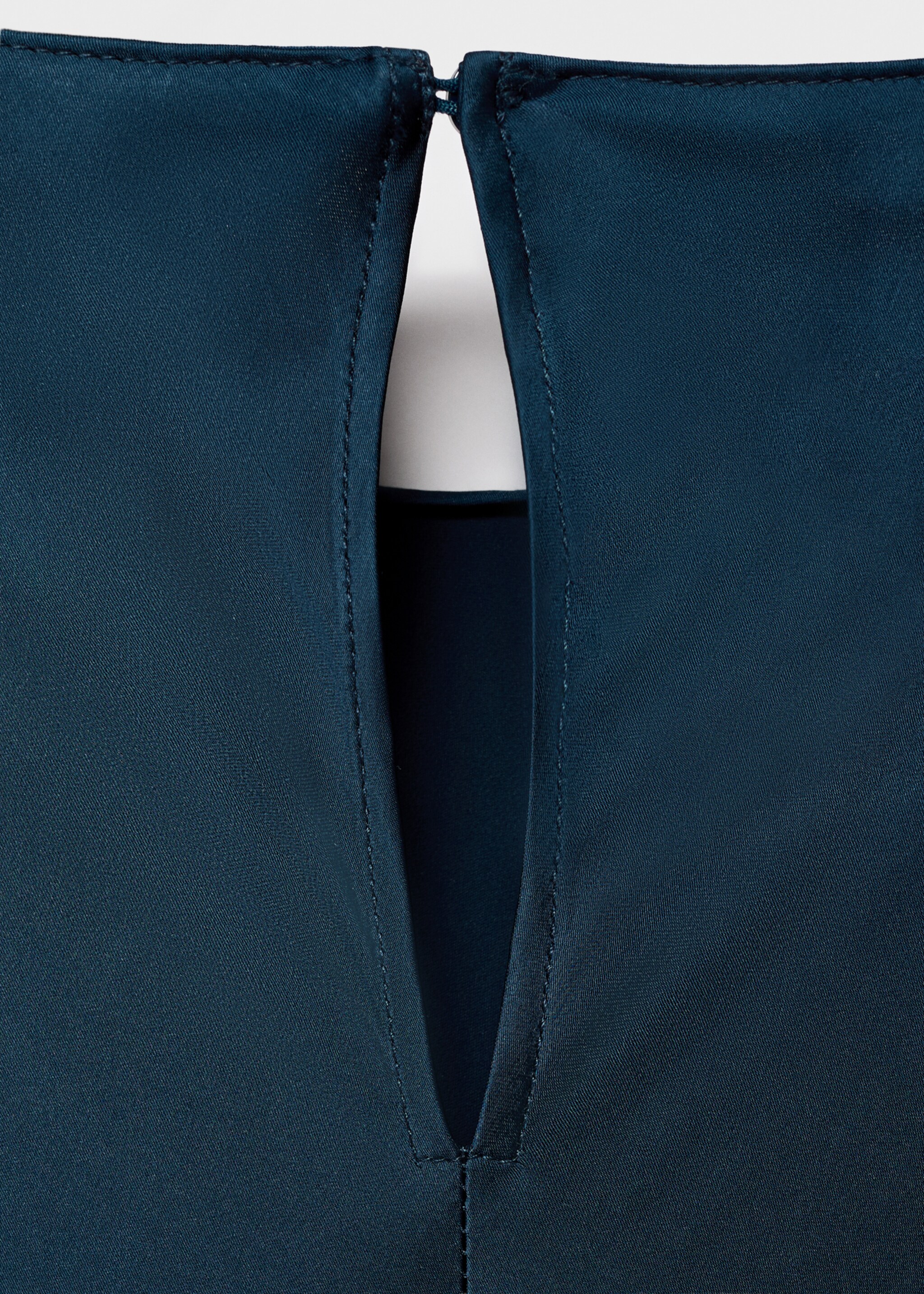 Long satin dress - Details of the article 0, Navy. Ref: 17025821-00.
