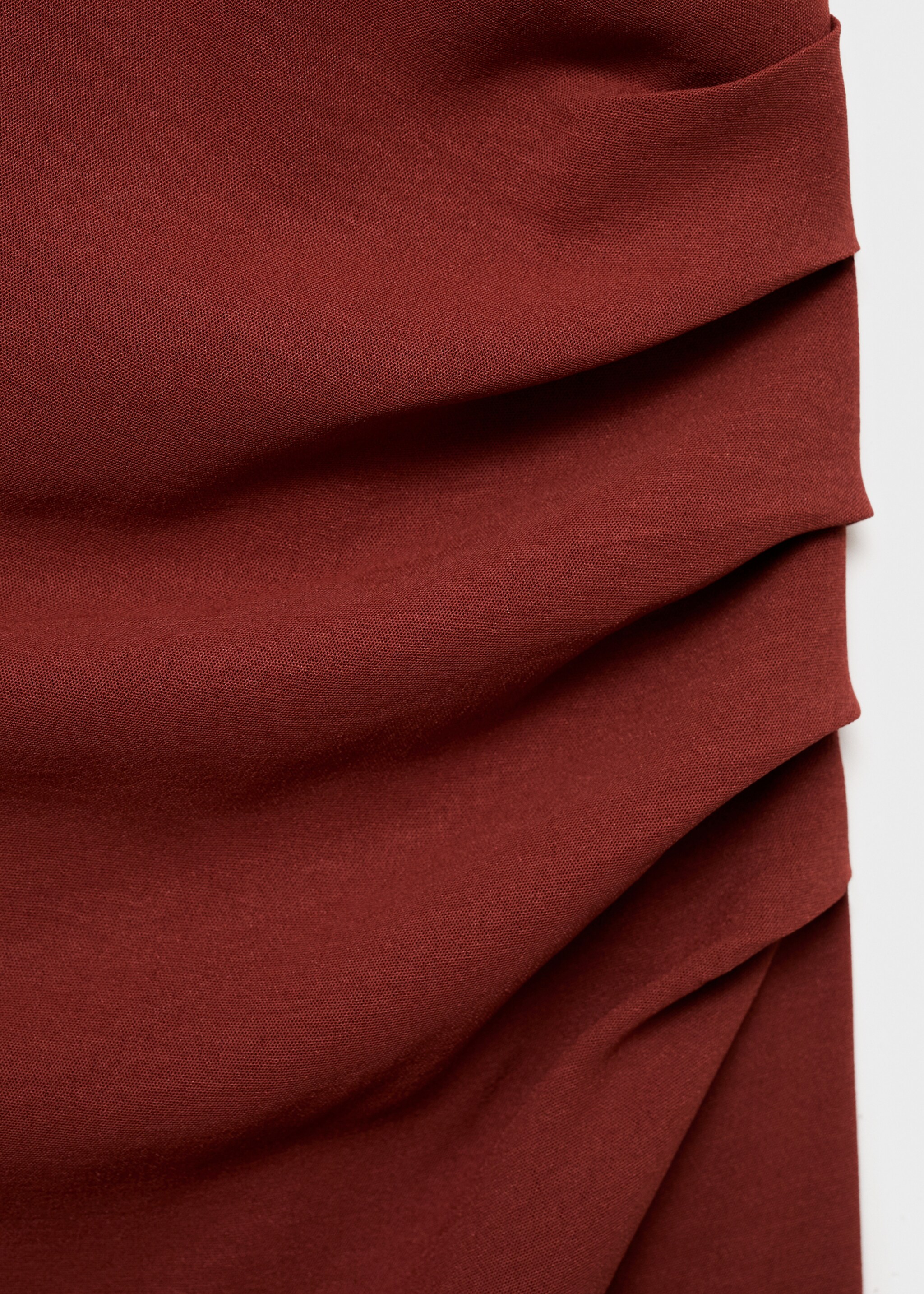 Ruched dress with knot detail - Details of the article 8, Burnt Orange. Ref: 17025822-00.