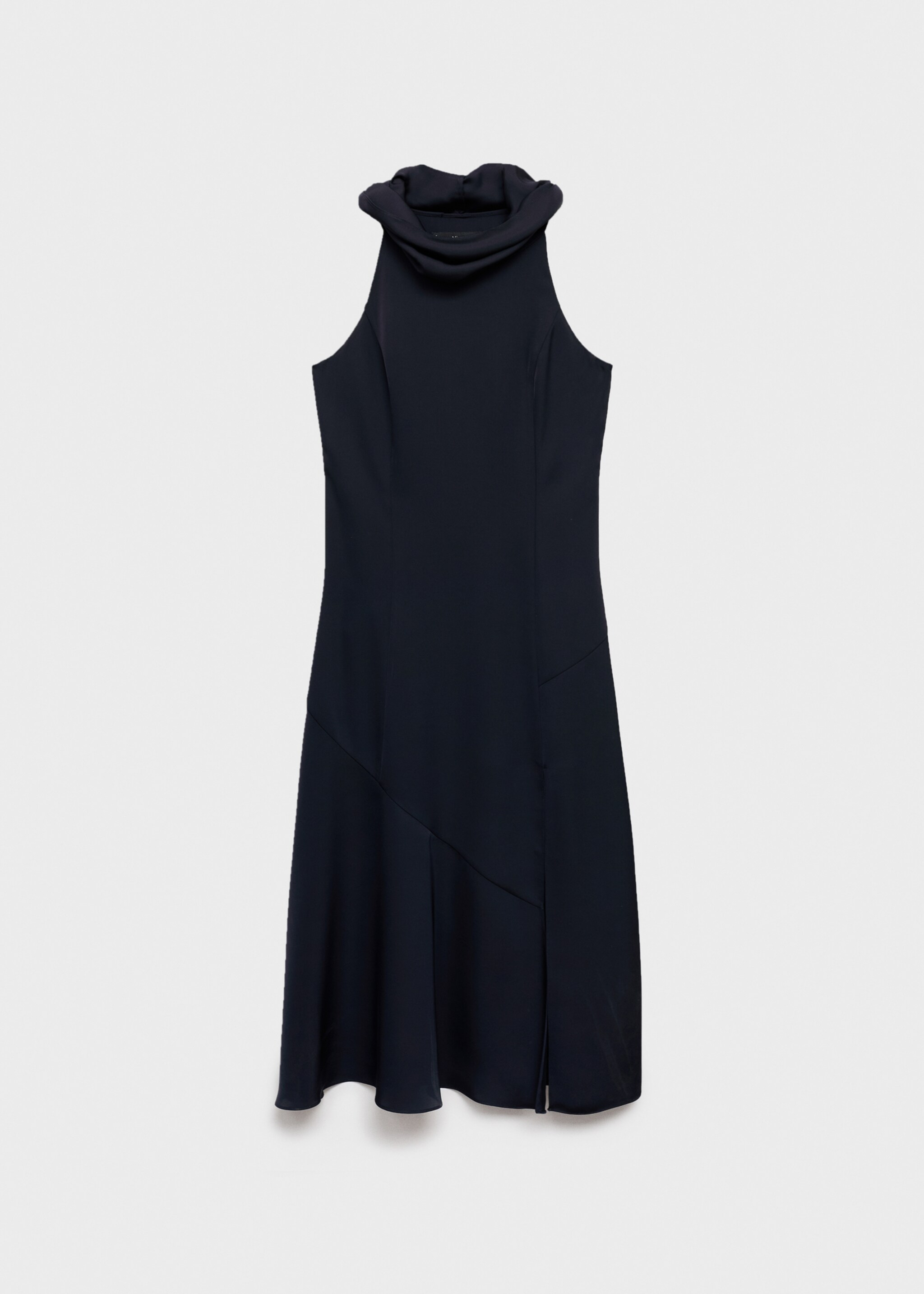 Draped neck dress with opening - Article without model, Navy. Ref: 17025823-00.