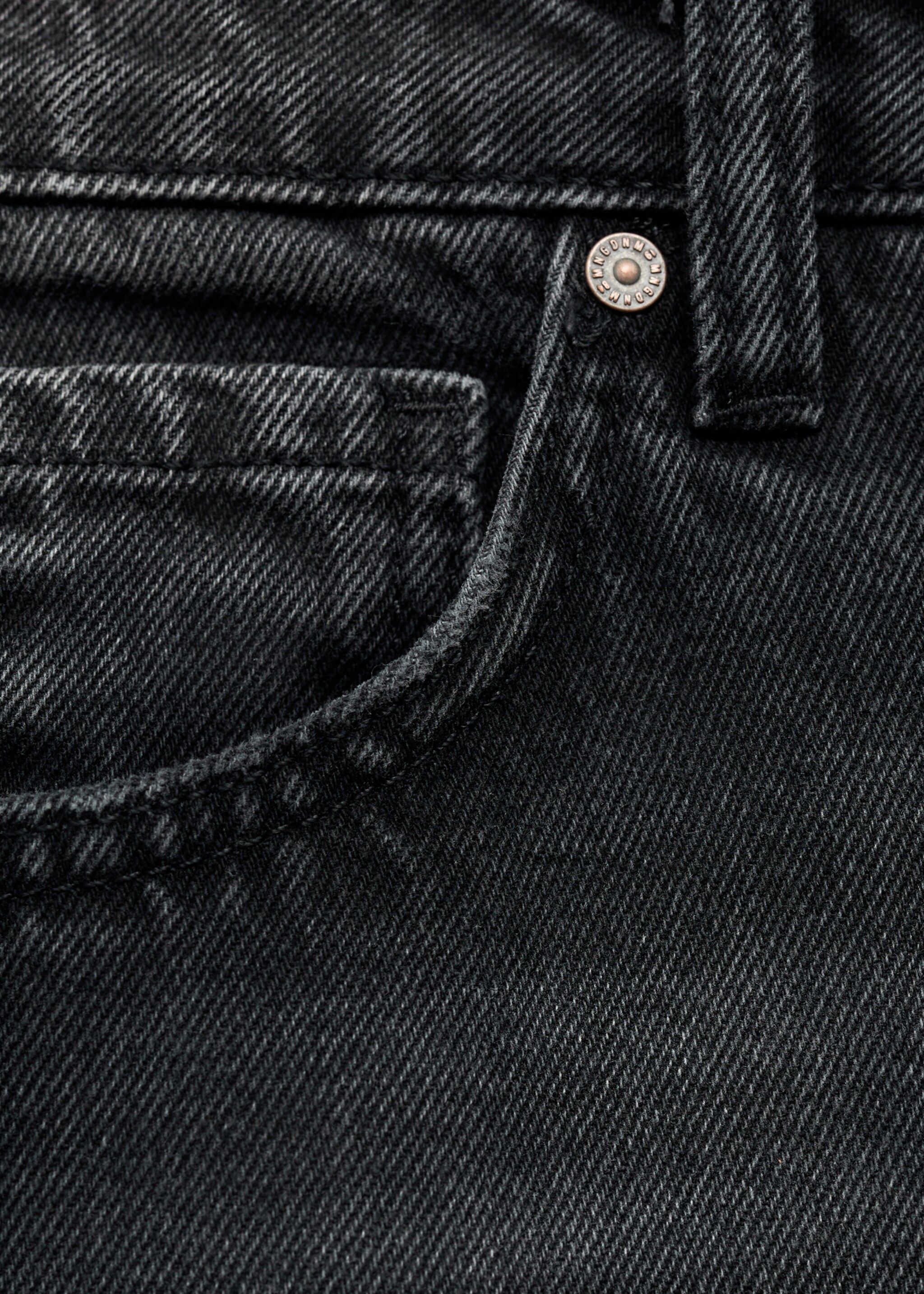 Miami medium-rise straight-fit jeans - Details of the article 0, Black denim. Ref: 17025826-00.
