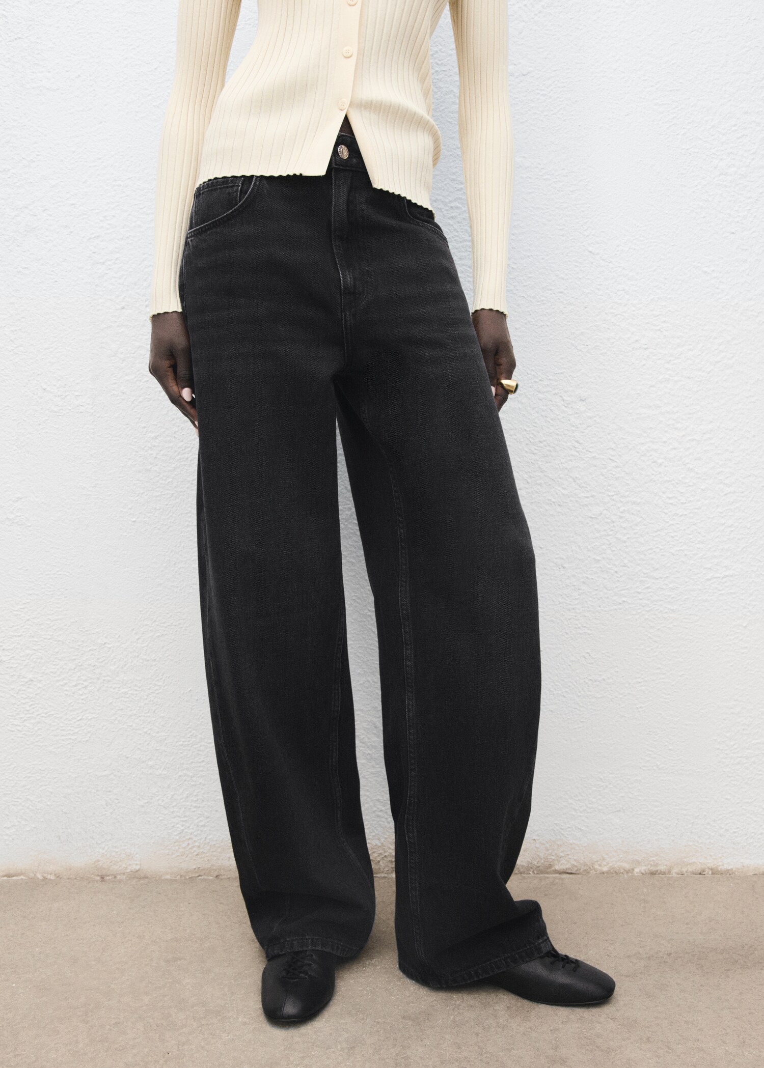Mid-rise balloon jeans - Medium plane