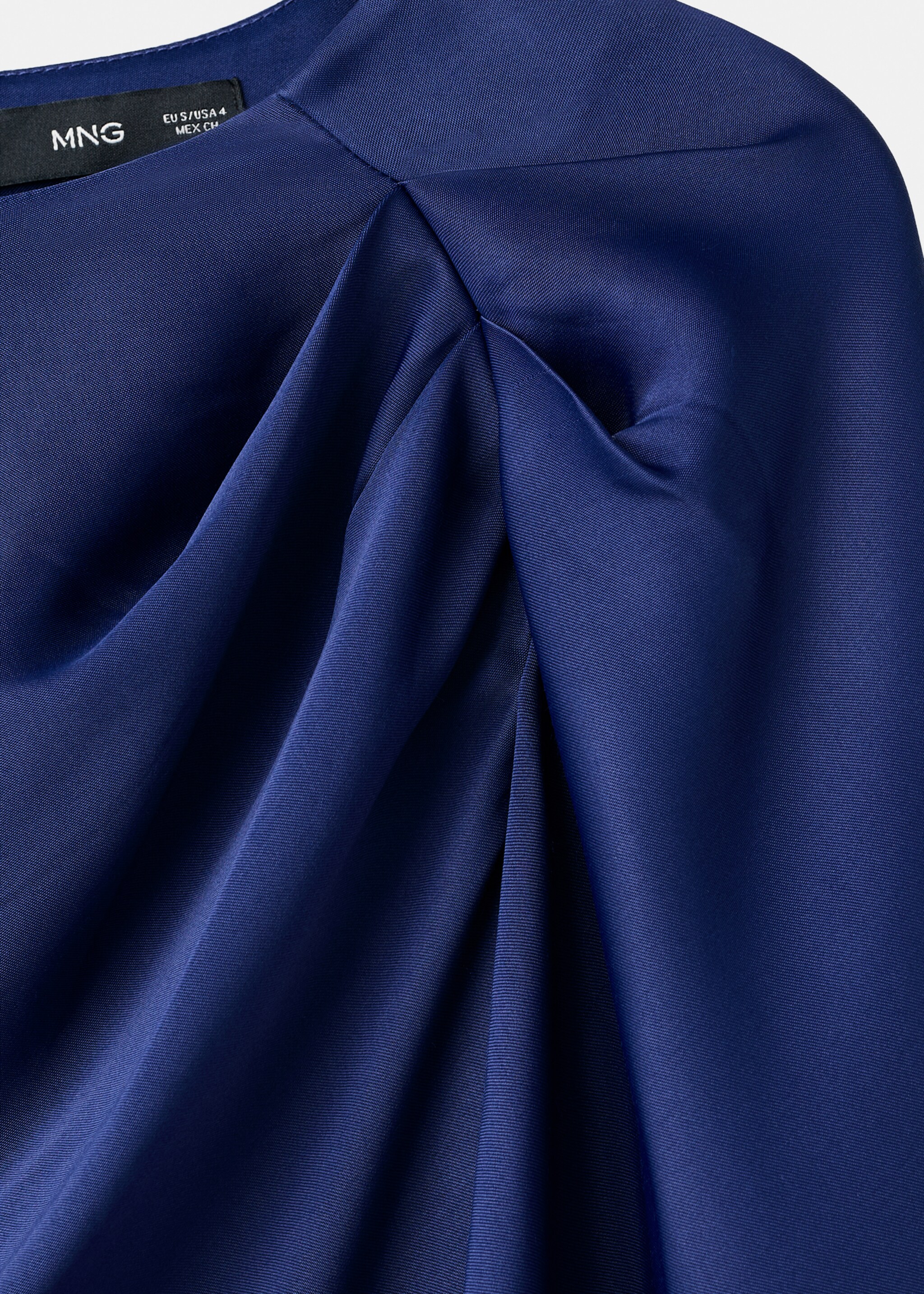 Robe satinée asymétrique - Détail de l'article 8, Bleu marine. Ref: 17025831-00.