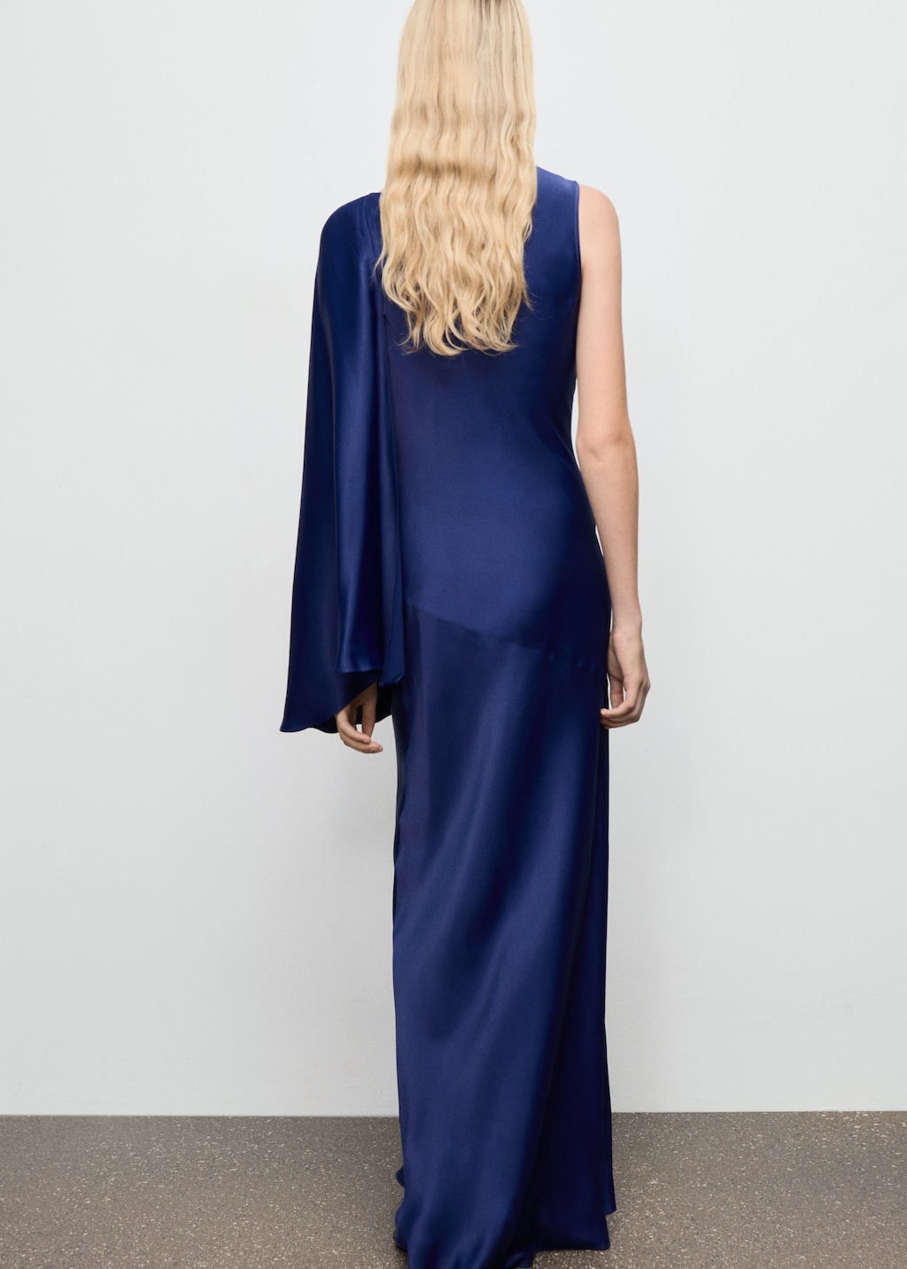 Mango Asymmetrical satin dress