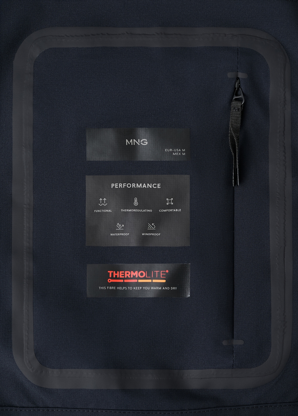 Waterproof jacket with Thermolite® padding