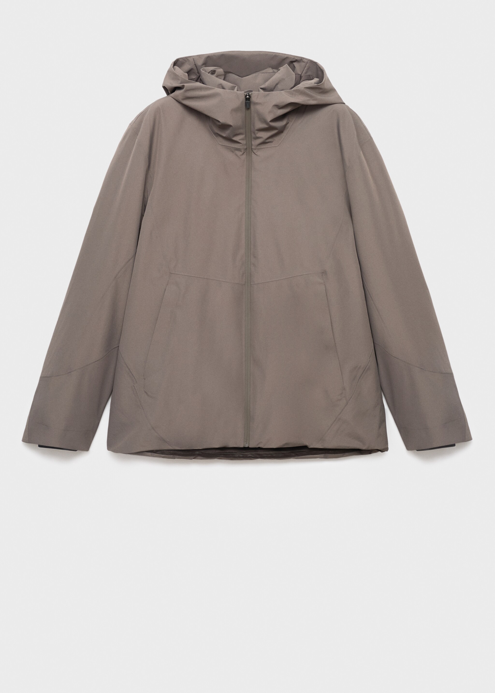 Water-repellent Thermolite® hooded jacket - Article without model, Medium Brown. Ref: 17025969-00.