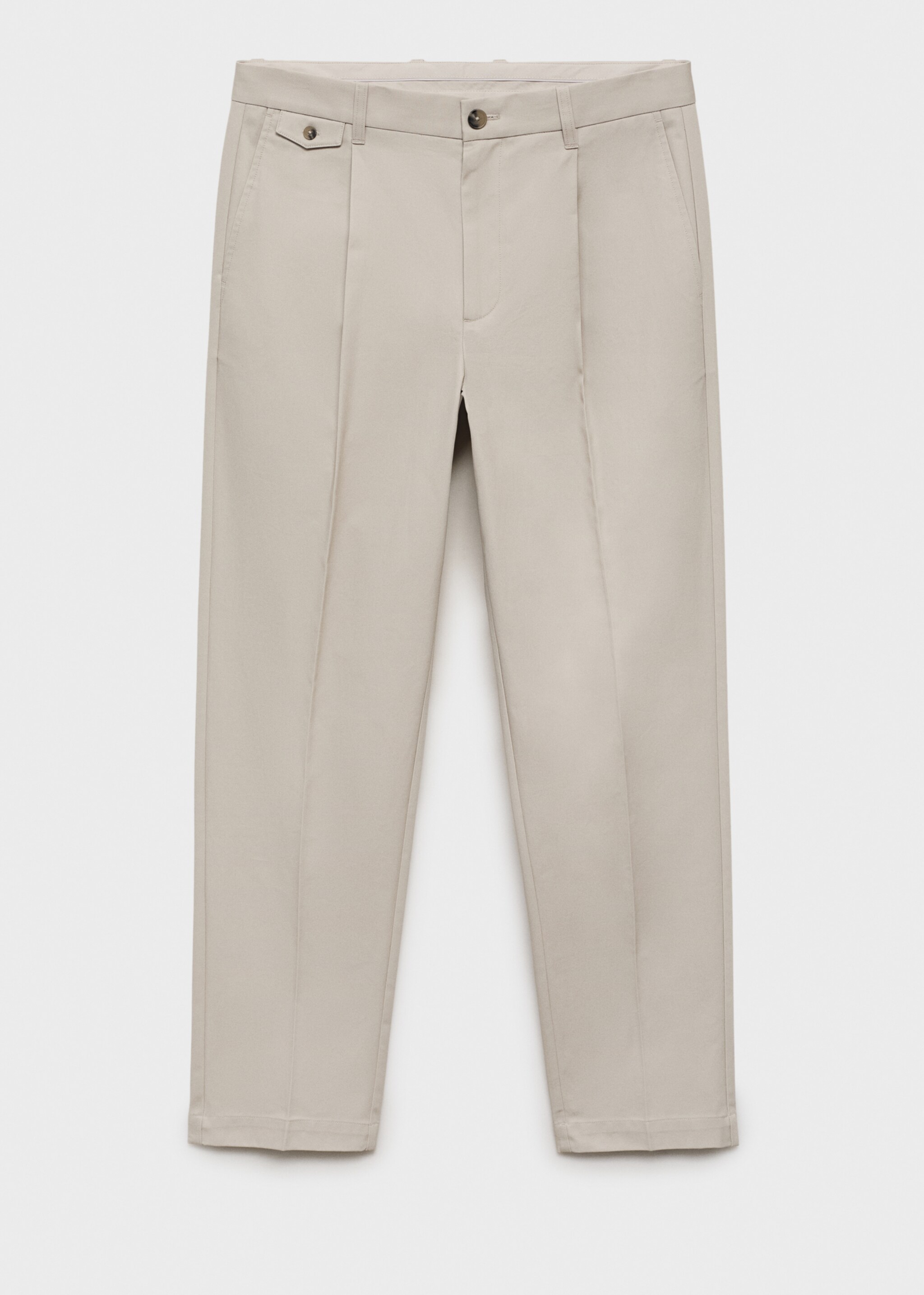 Pantalon regular fit coton pinces - Article sans modèle, Sable. Ref: 17025970-00.