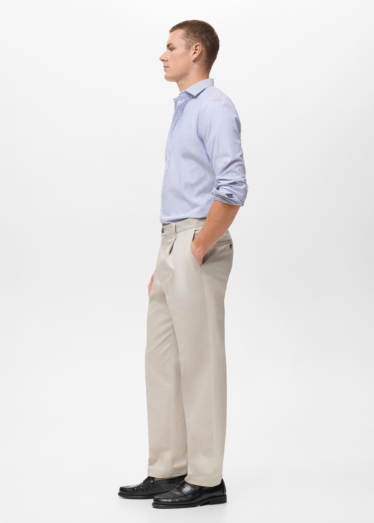 Pantalon regular fit coton pinces - Détail de l'article 2