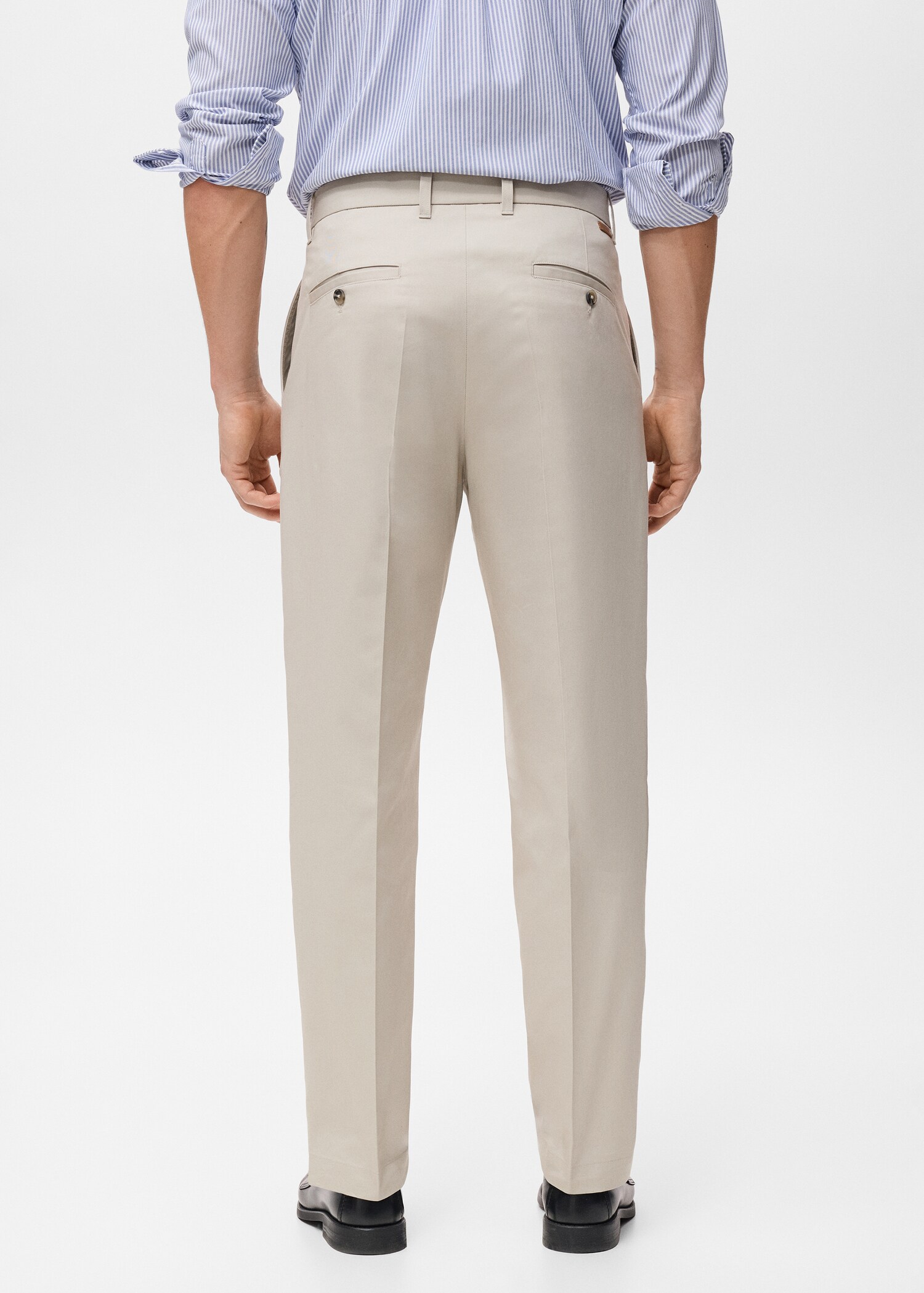 Pantalon regular fit coton pinces - Verso de l’article