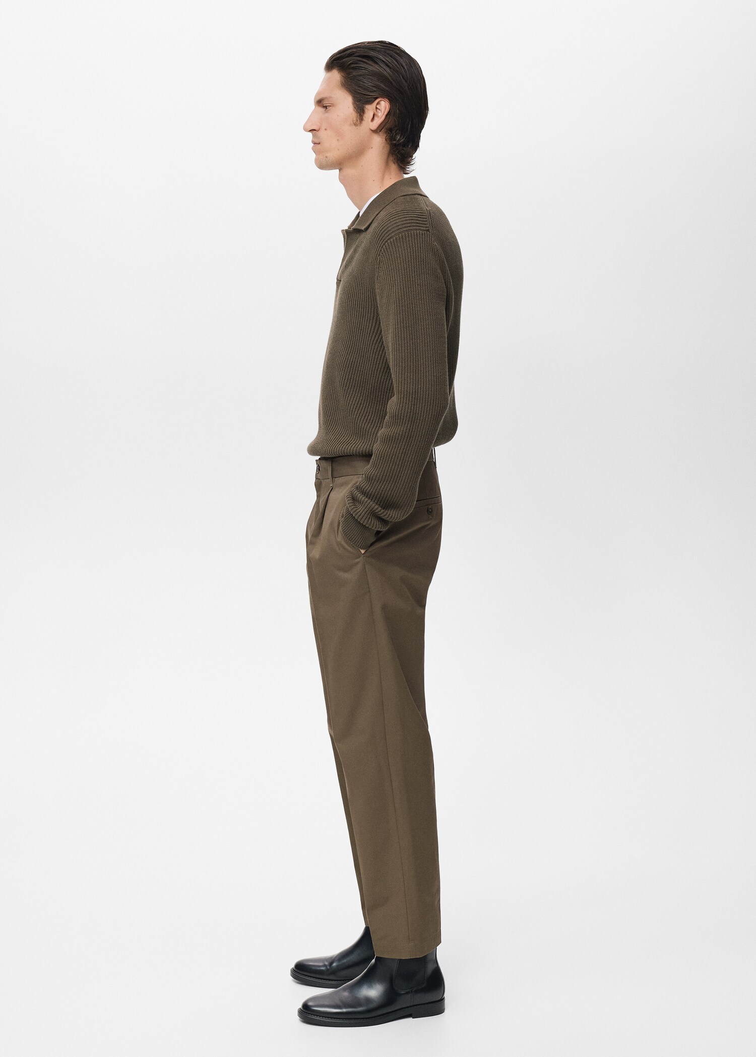 Pantalon regular fit coton pinces - Détail de l'article 6