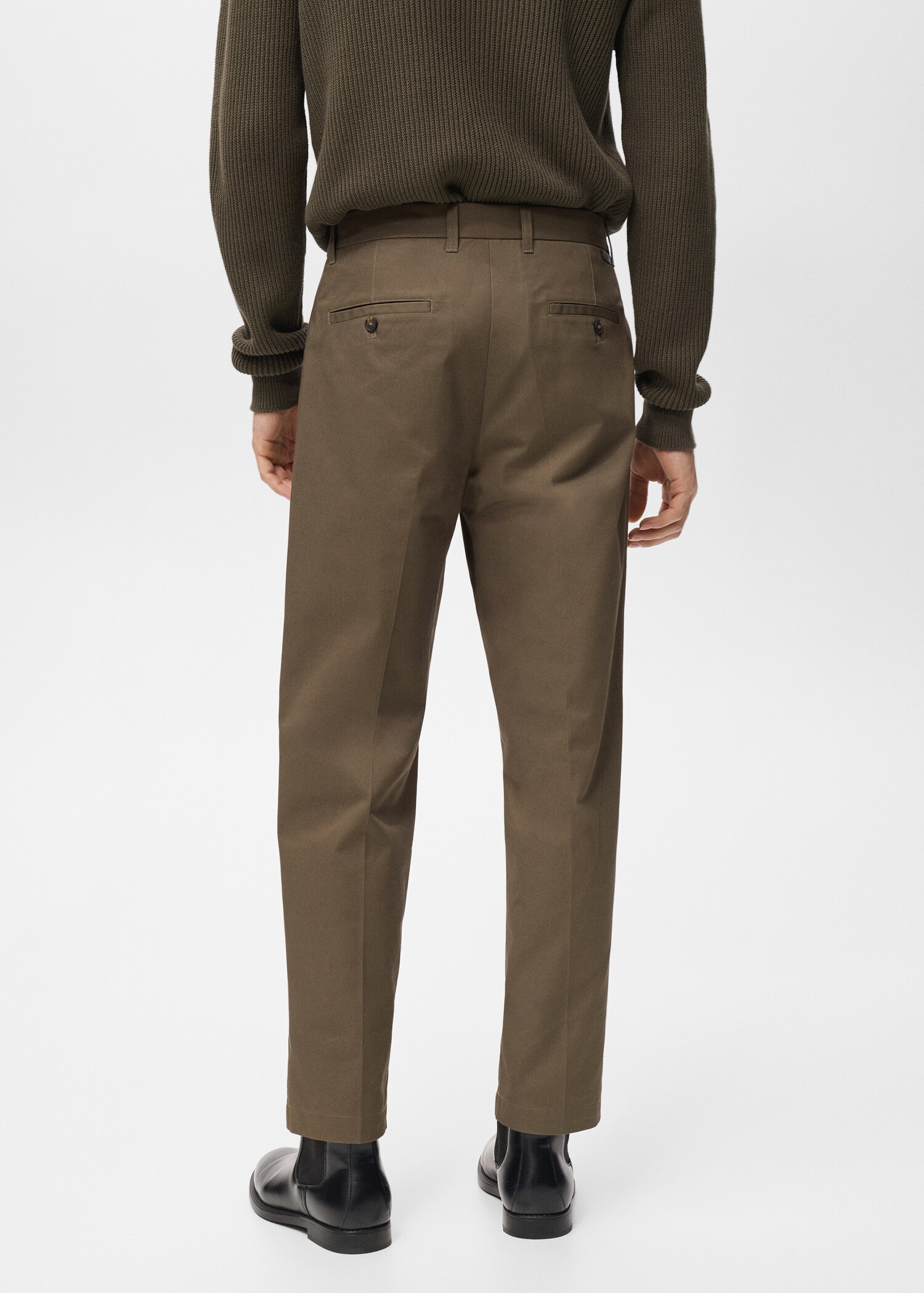 Pantalon regular fit coton pinces - Verso de l’article