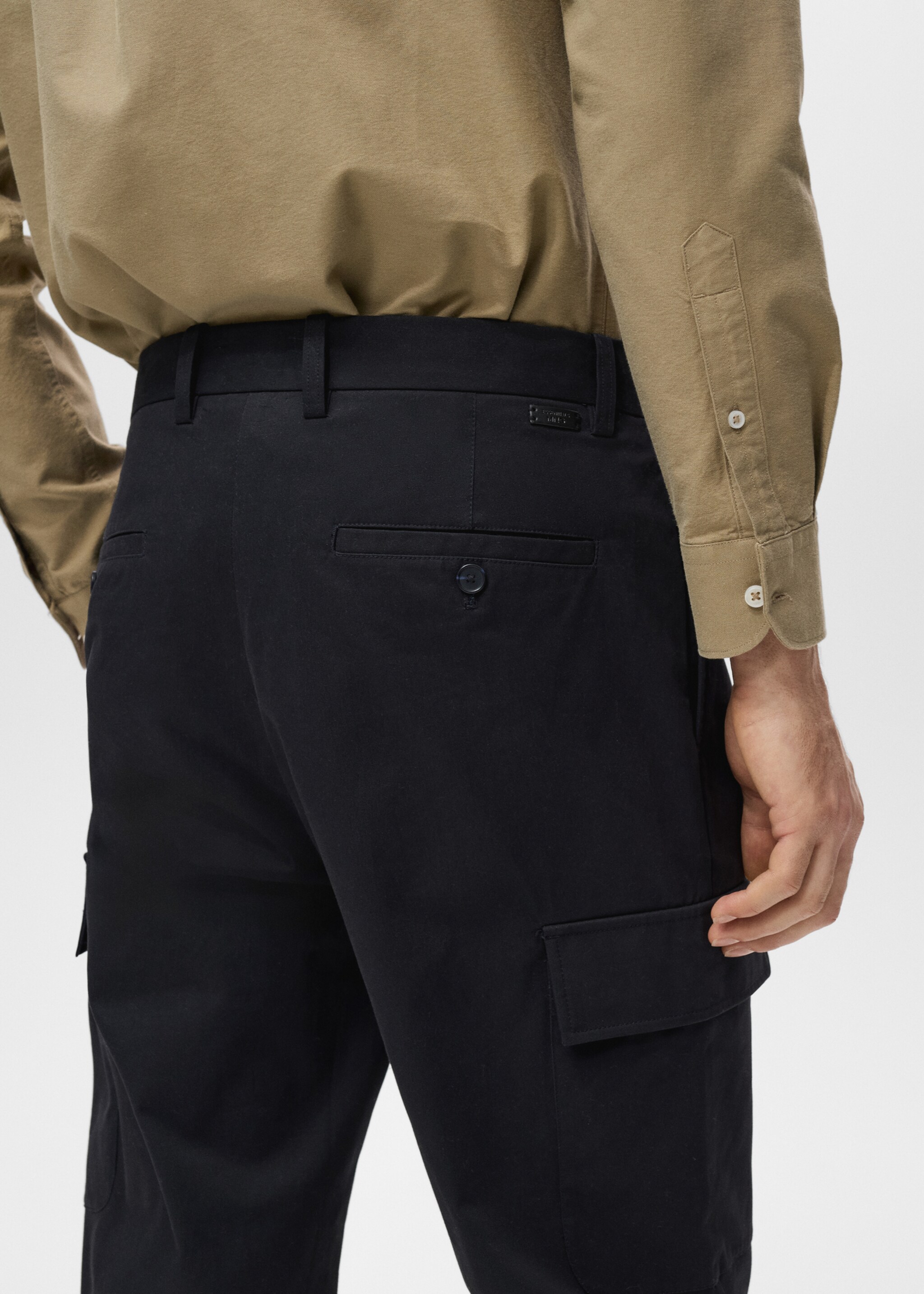 Pantalon cargo coton regular-fit - Détail de l'article 2, Bleu marine. Ref: 17025971-00.