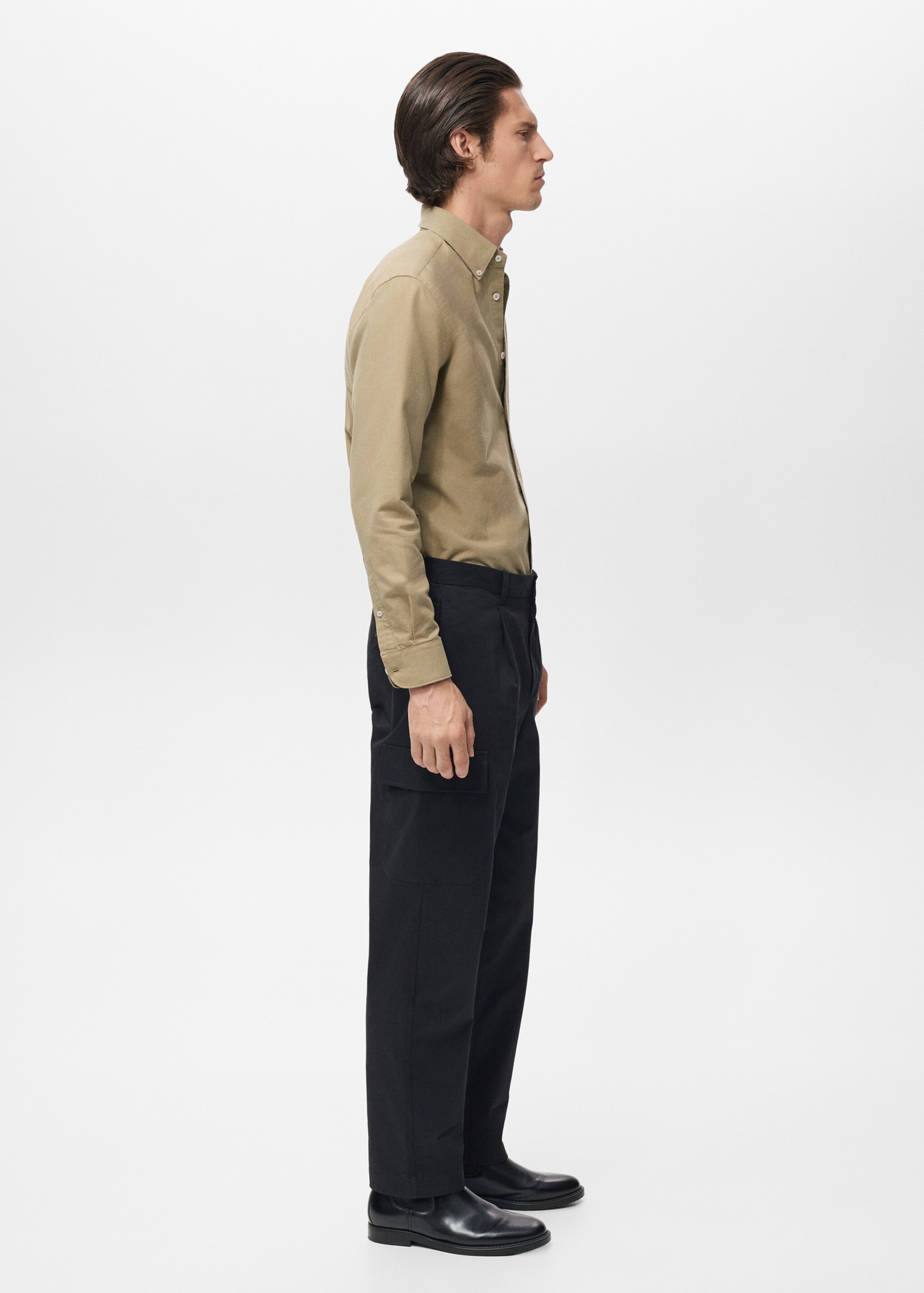 Pantalon cargo coton regular-fit - Détail de l'article 6, Bleu marine. Ref: 17025971-00.