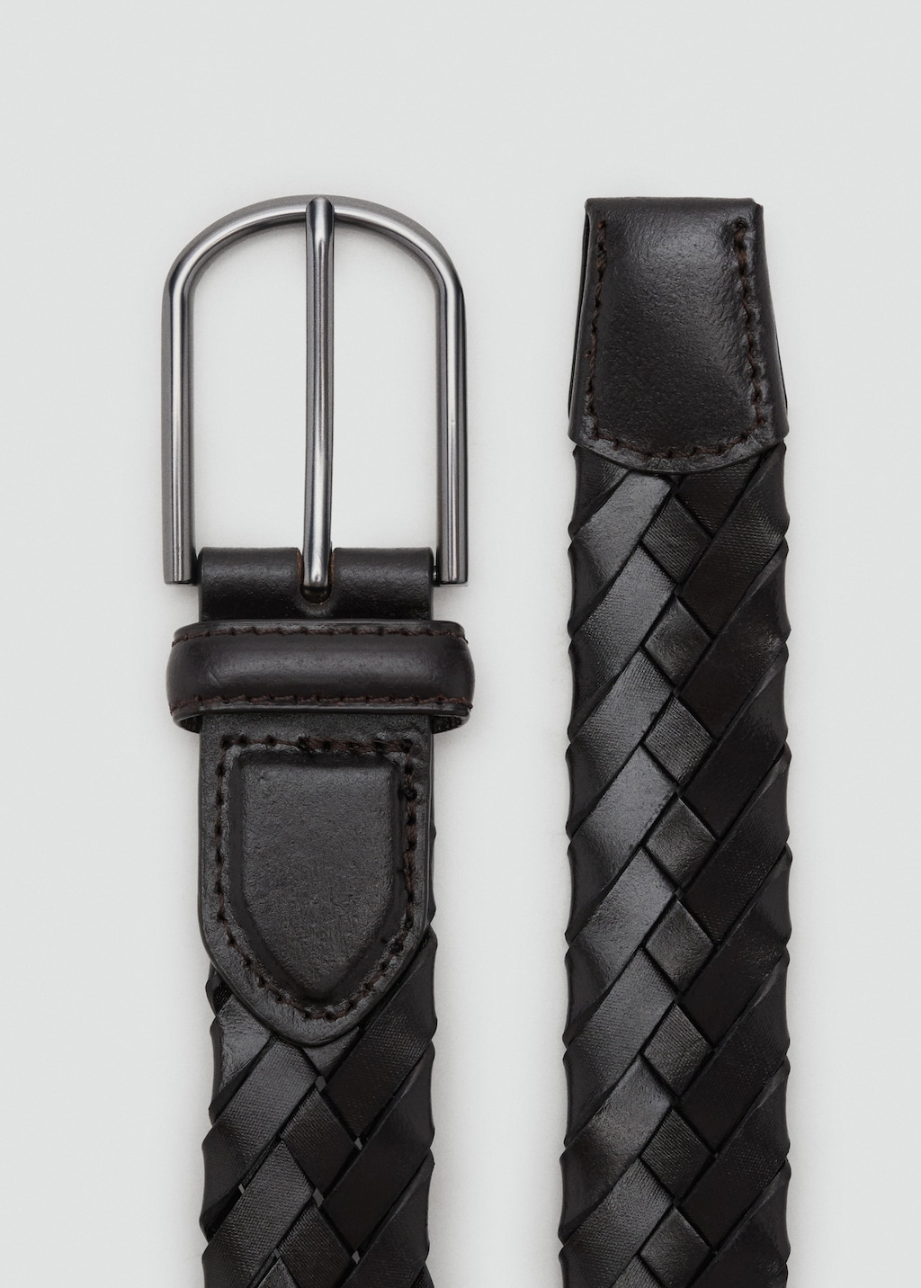 Braided leather belt