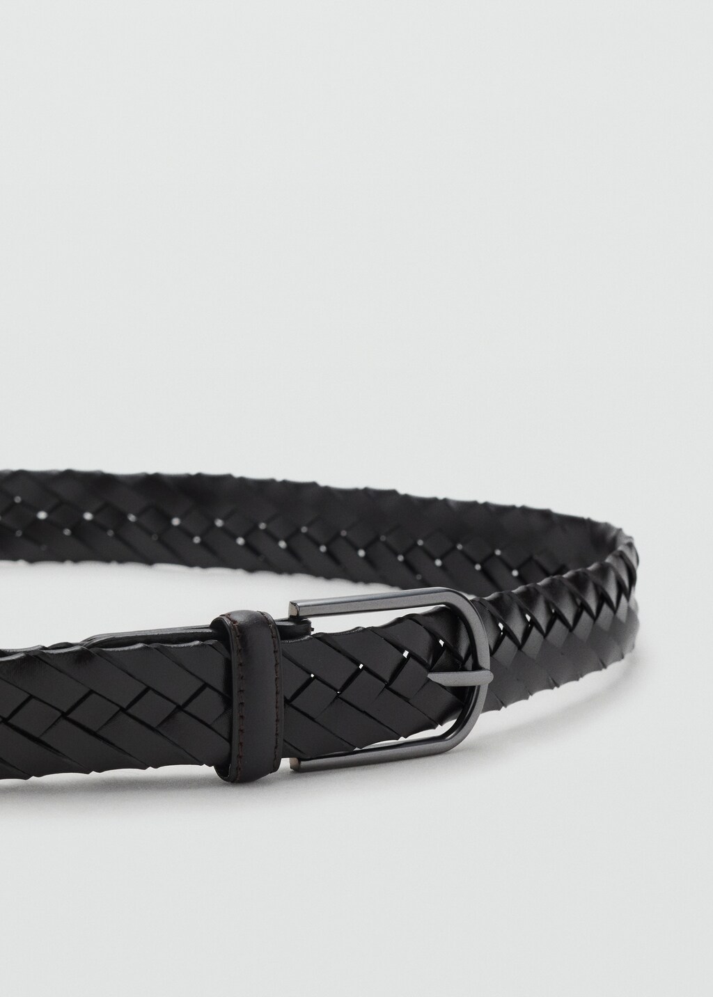 Braided leather belt