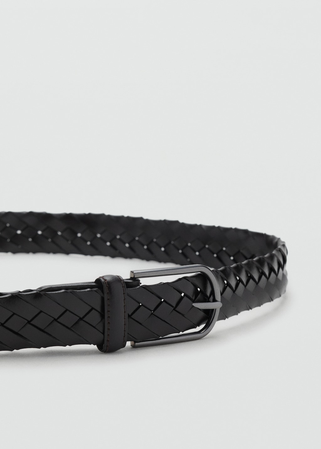 Braided leather belt