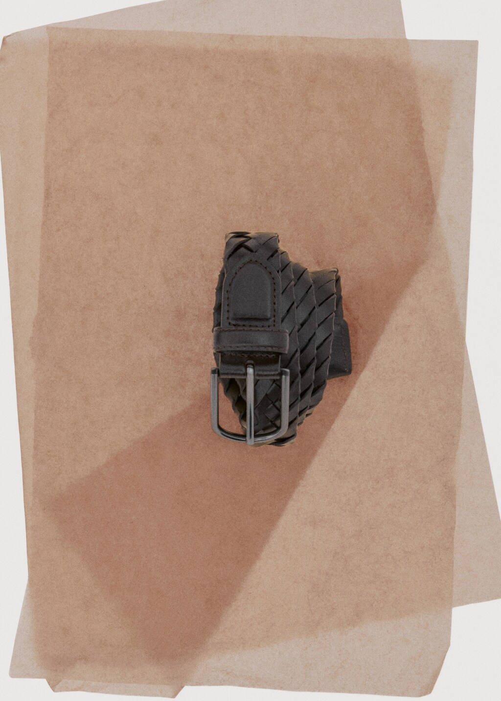 Braided leather belt