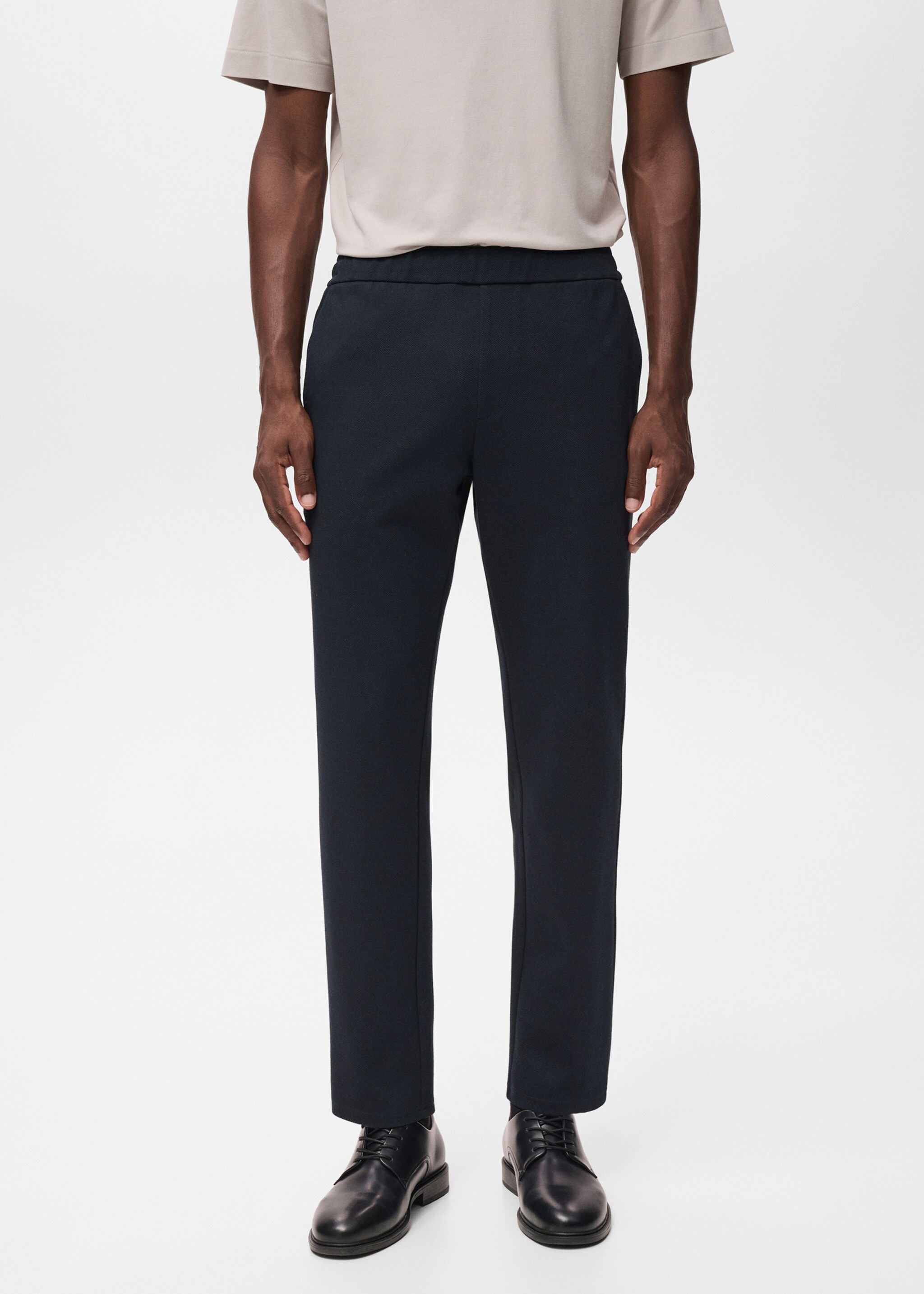 Pantalón jogger técnico estructura - Plano medio, Azul marino. Ref: 17025977-00.