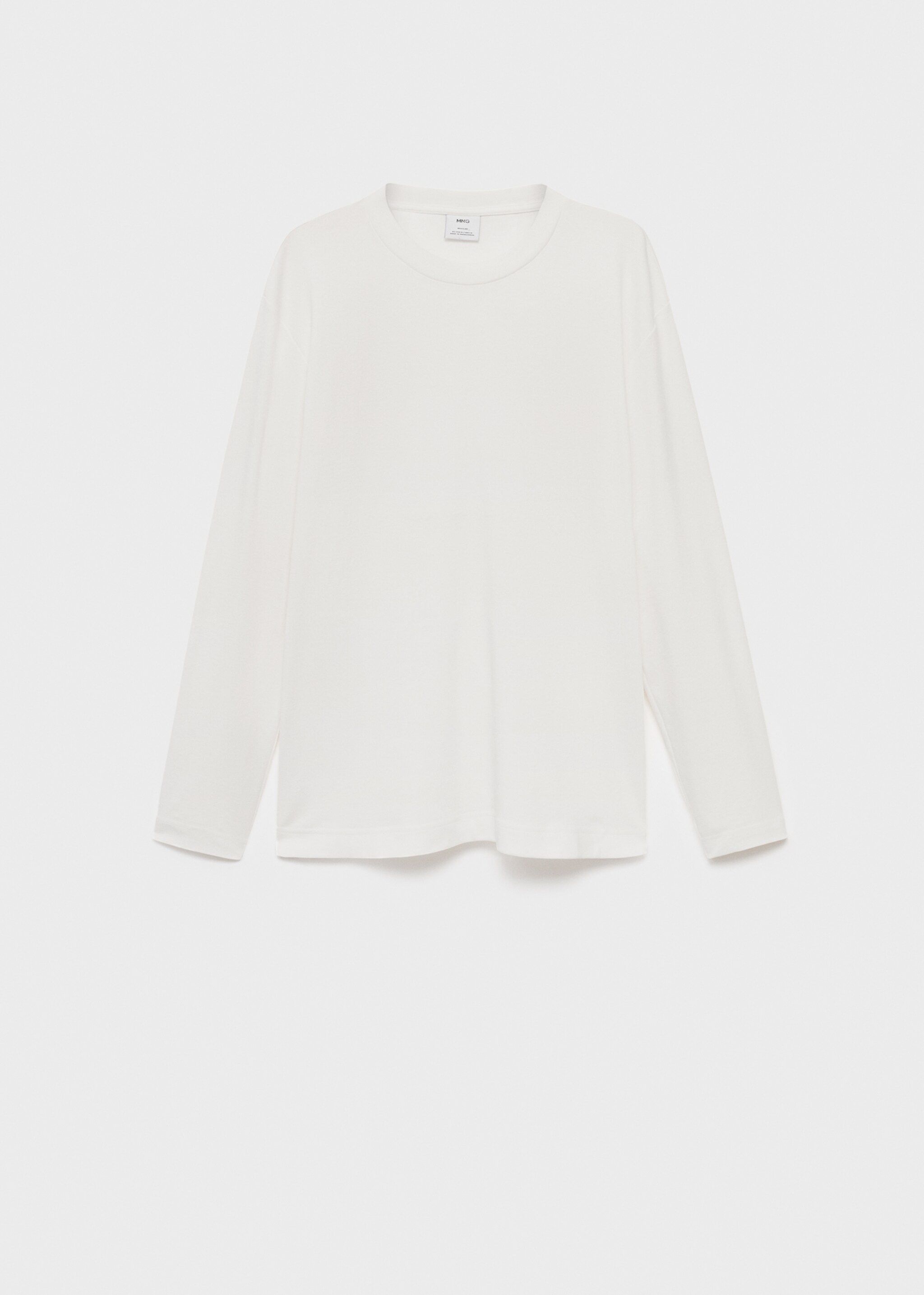 Long sleeve regular fit T-shirt - Article without model, White. Ref: 17025979-00.