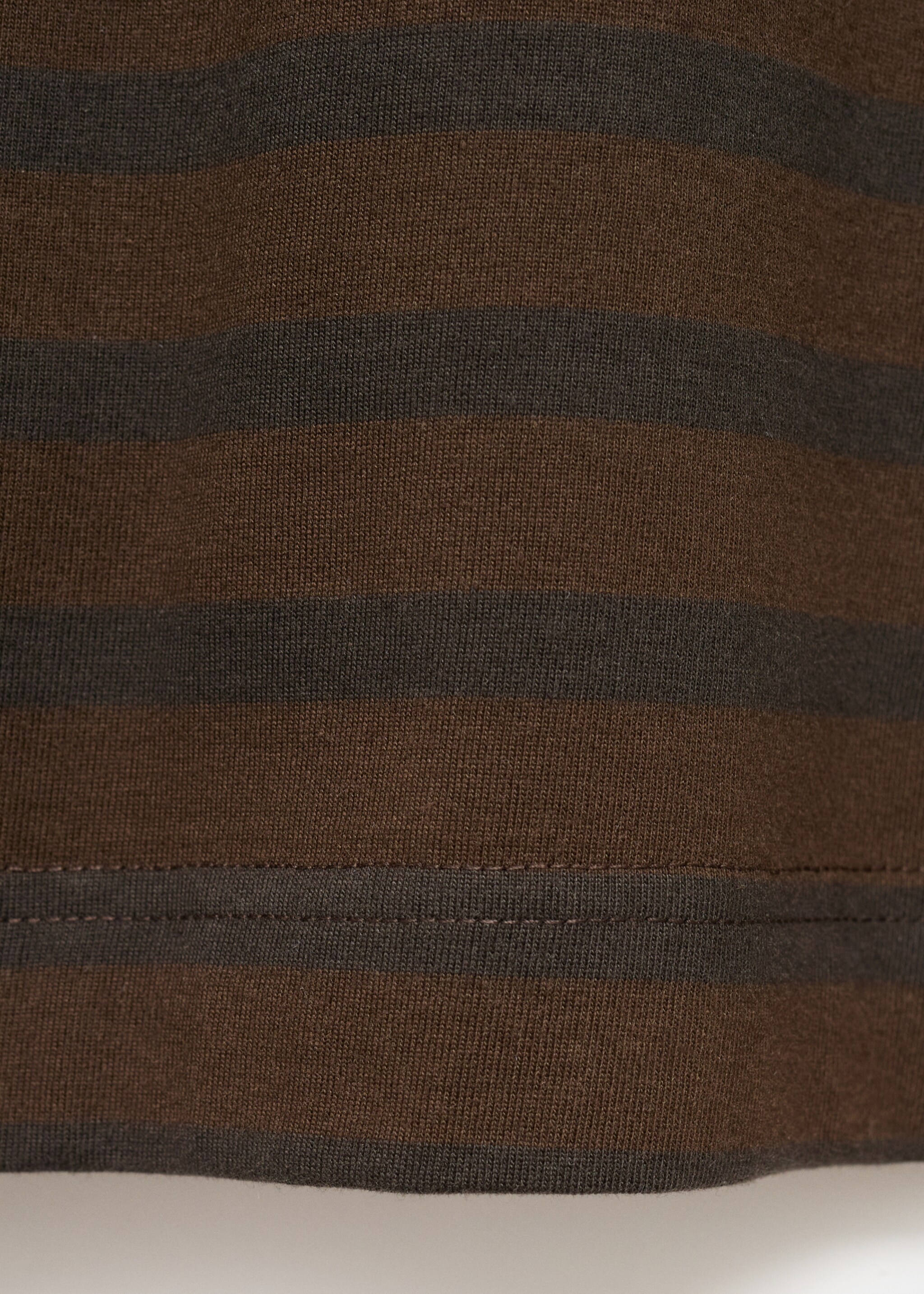 Gestreepte T-shirt 100% katoen relaxed fit - Detail van het artikel 0, Middenbruin. Ref: 17025980-00.