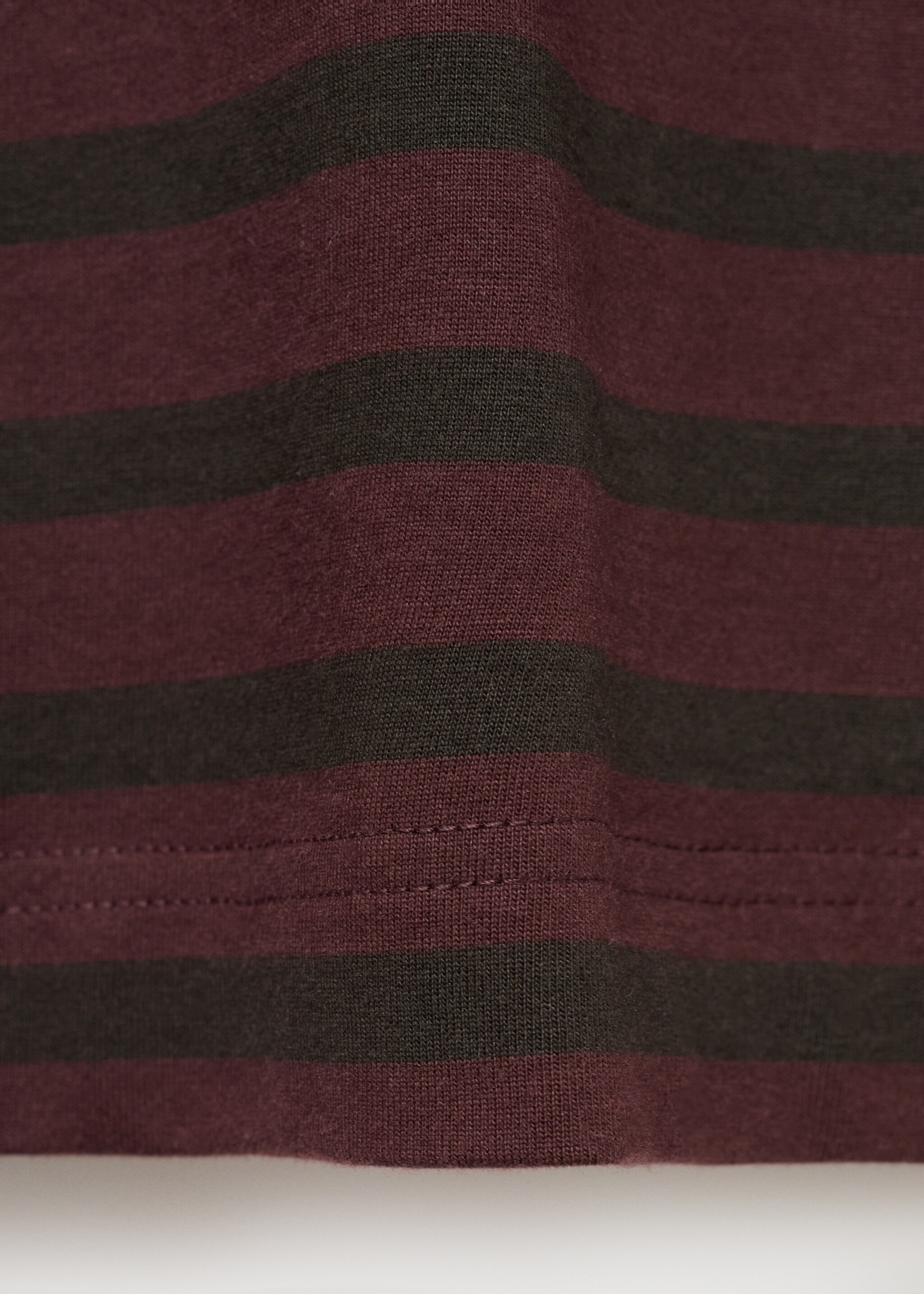 Gestreepte T-shirt 100% katoen relaxed fit - Detail van het artikel 0, Wijnrood. Ref: 17025980-00.
