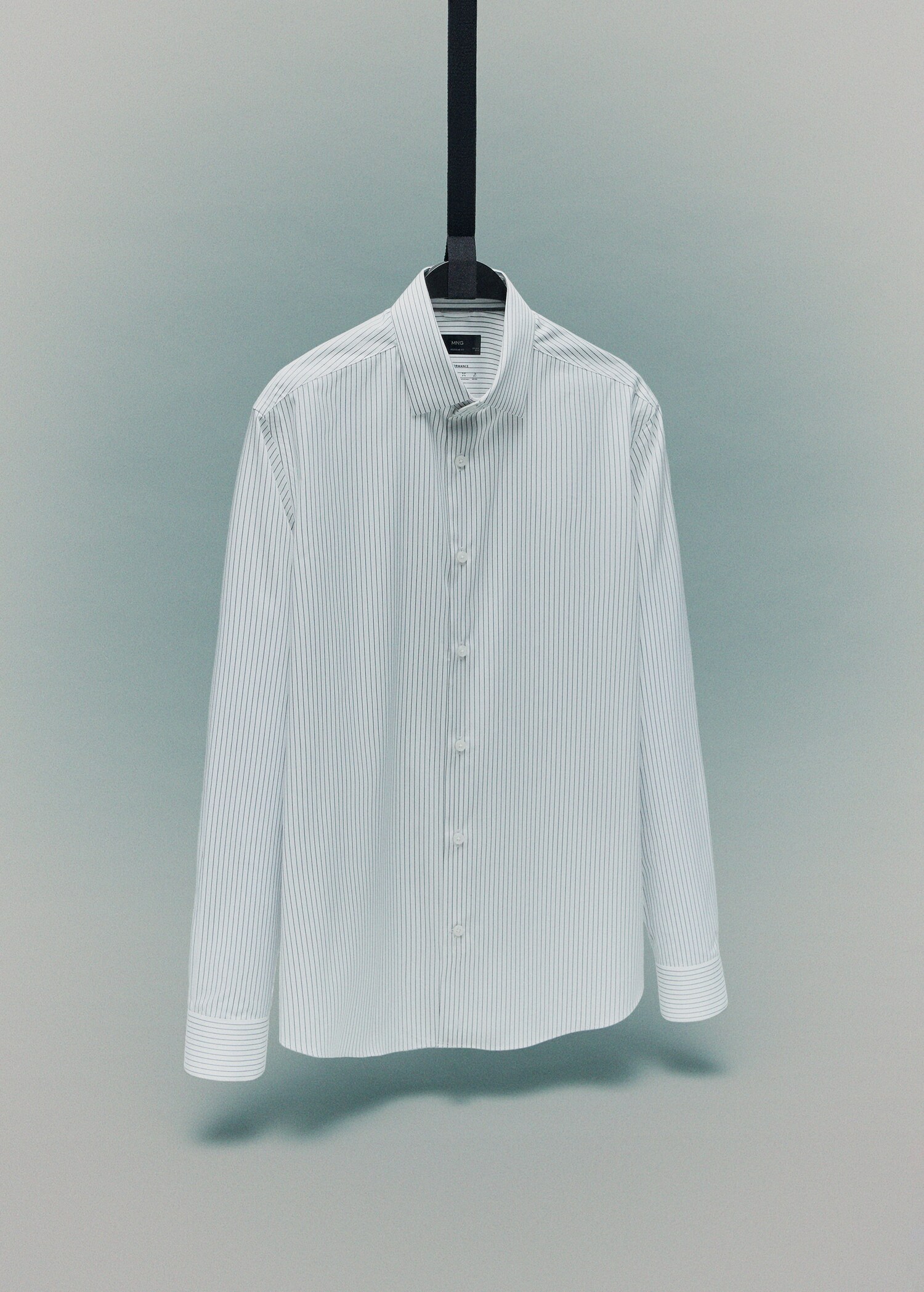 Regular-fit non-iron cotton striped shirt - Details of the article 9