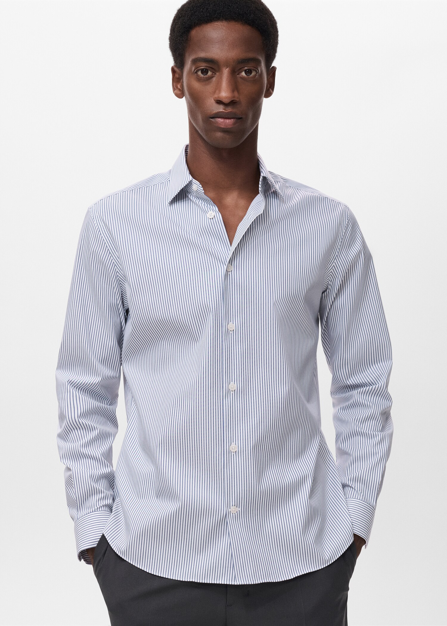Regular-fit striped cotton shirt - Medium plane