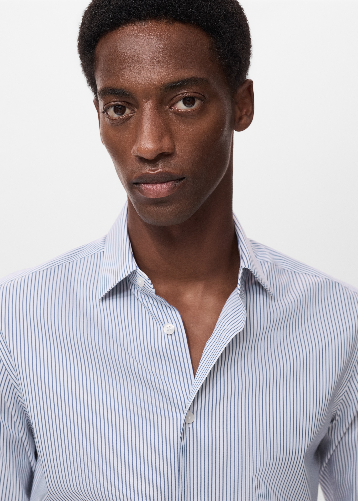 Regular-fit striped cotton shirt - Details of the article 1