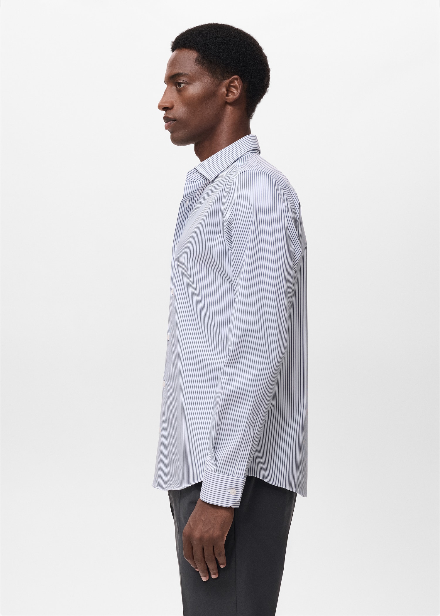 Regular-fit striped cotton shirt - Details of the article 2