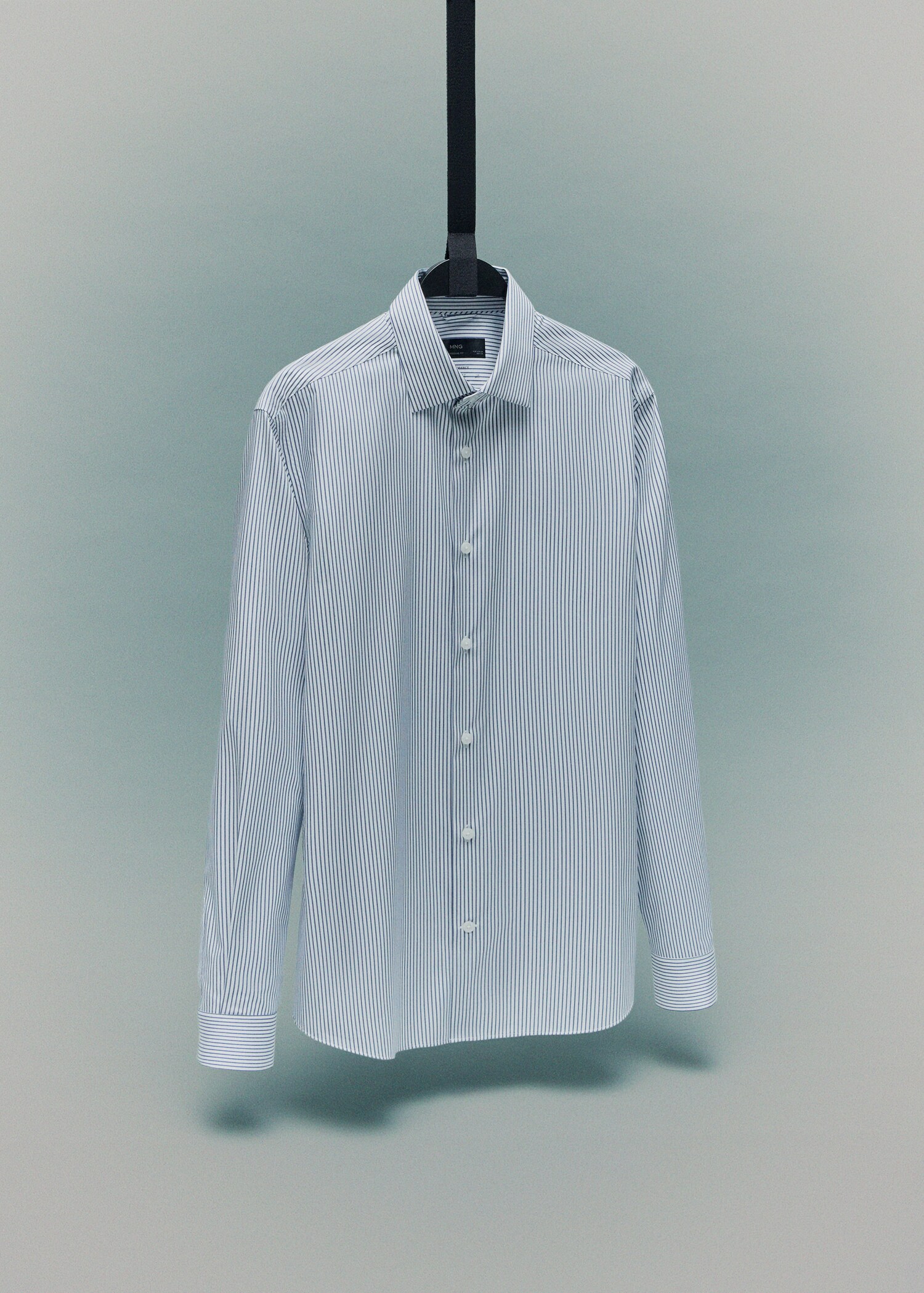Regular-fit non-iron cotton striped shirt - Details of the article 9