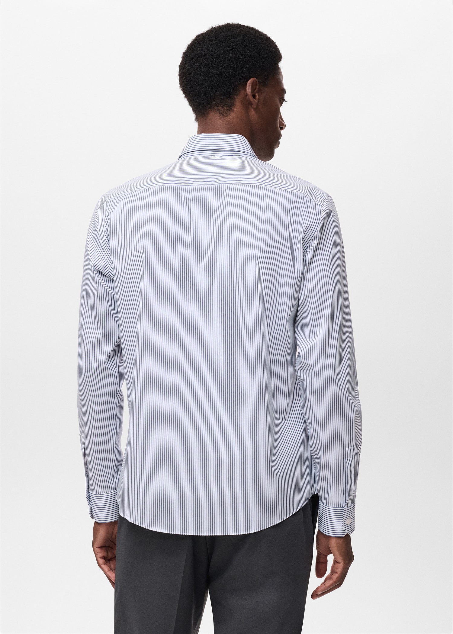 Regular-fit striped cotton shirt - Reverse of the article