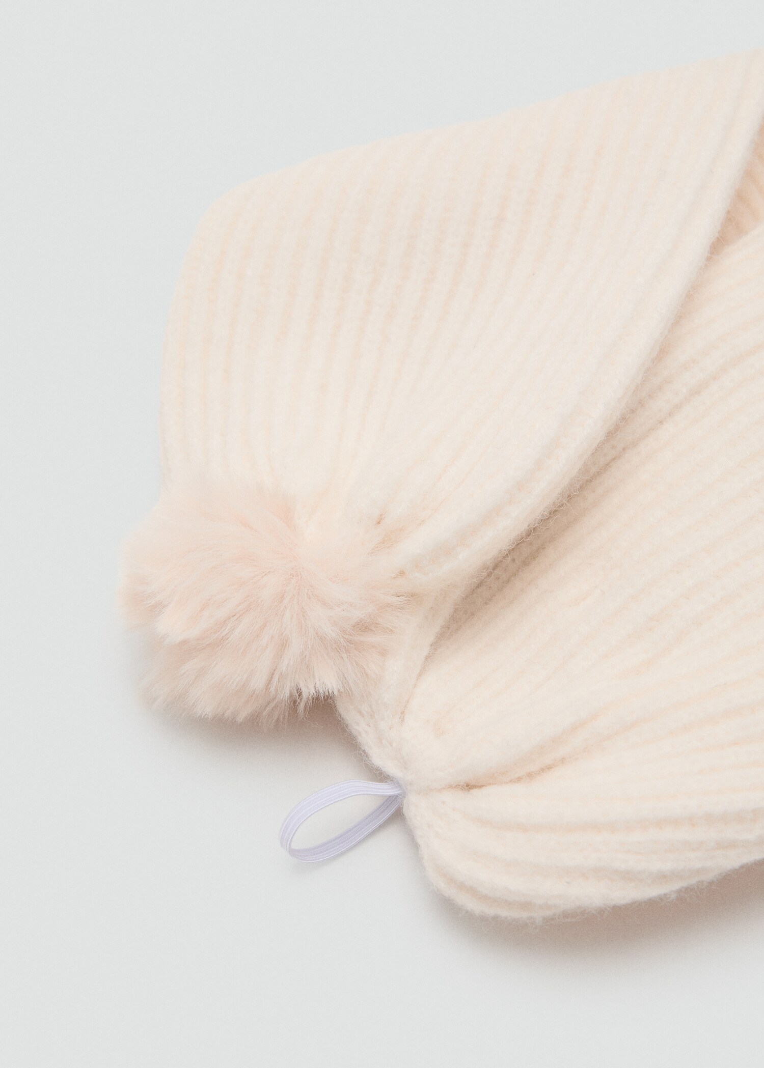 Pompom knit scarf - Medium plane
