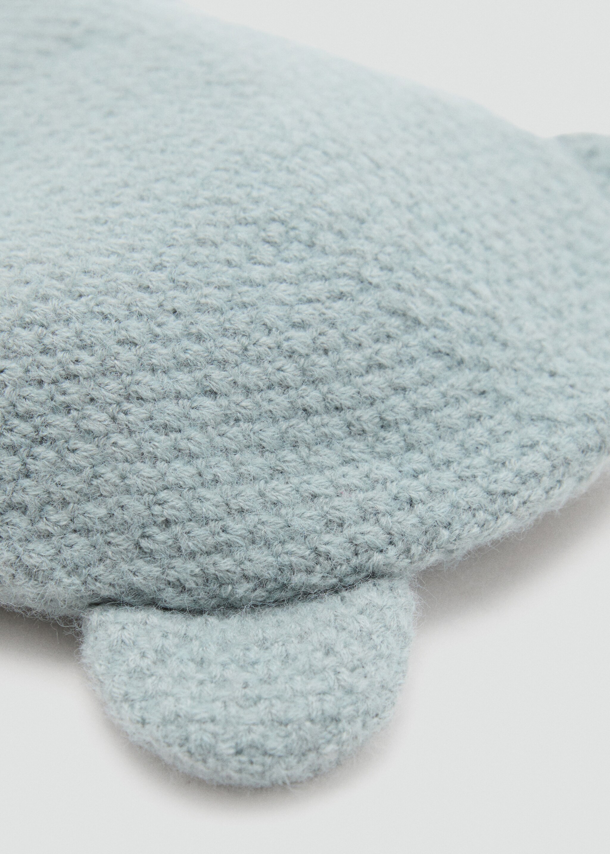 Ears knitted beanie - Details of the article 1, Aqua Green. Ref: 17025987-00.