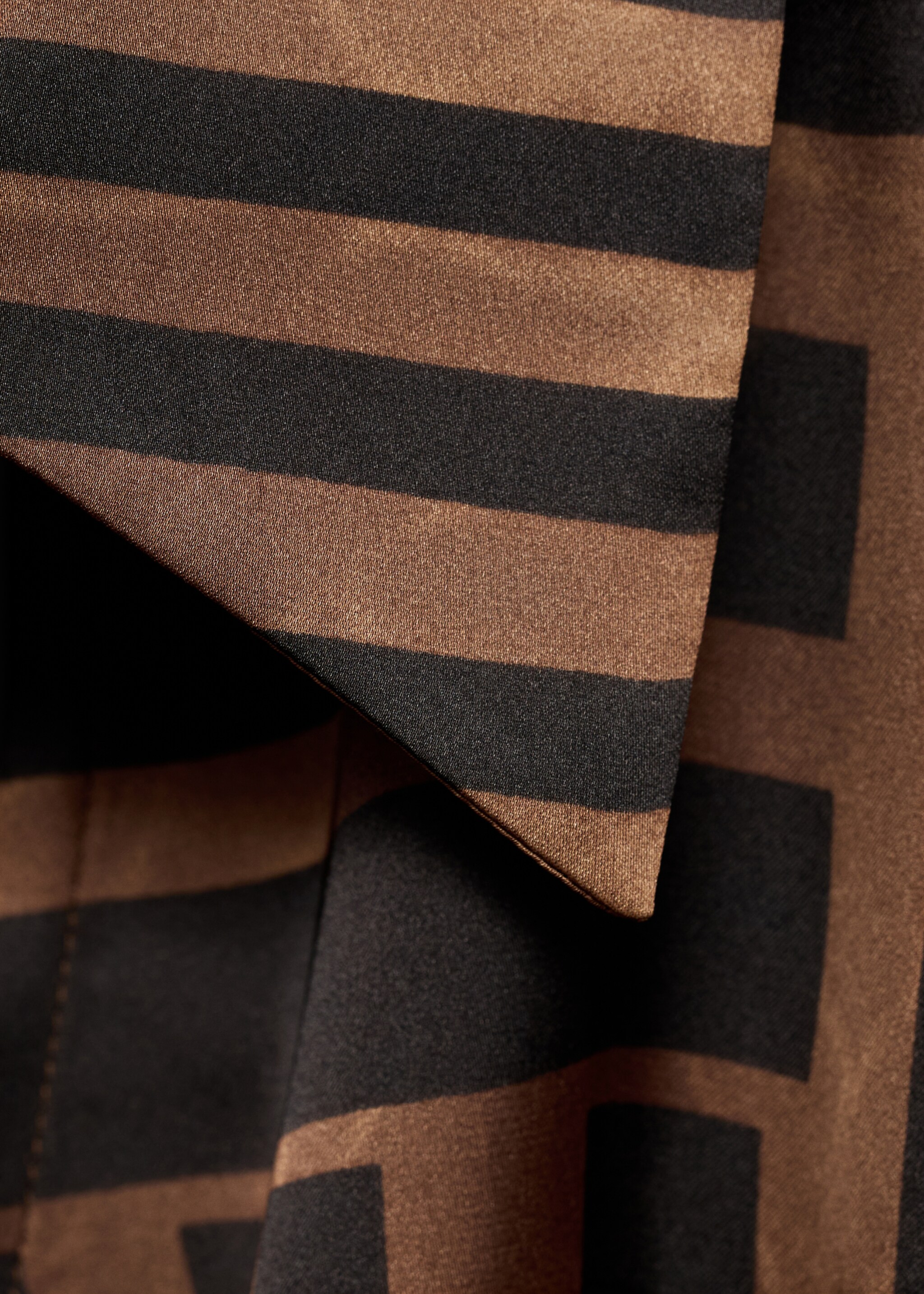 Striped satin dress - Details of the article 0, Brown. Ref: 17026005-00.