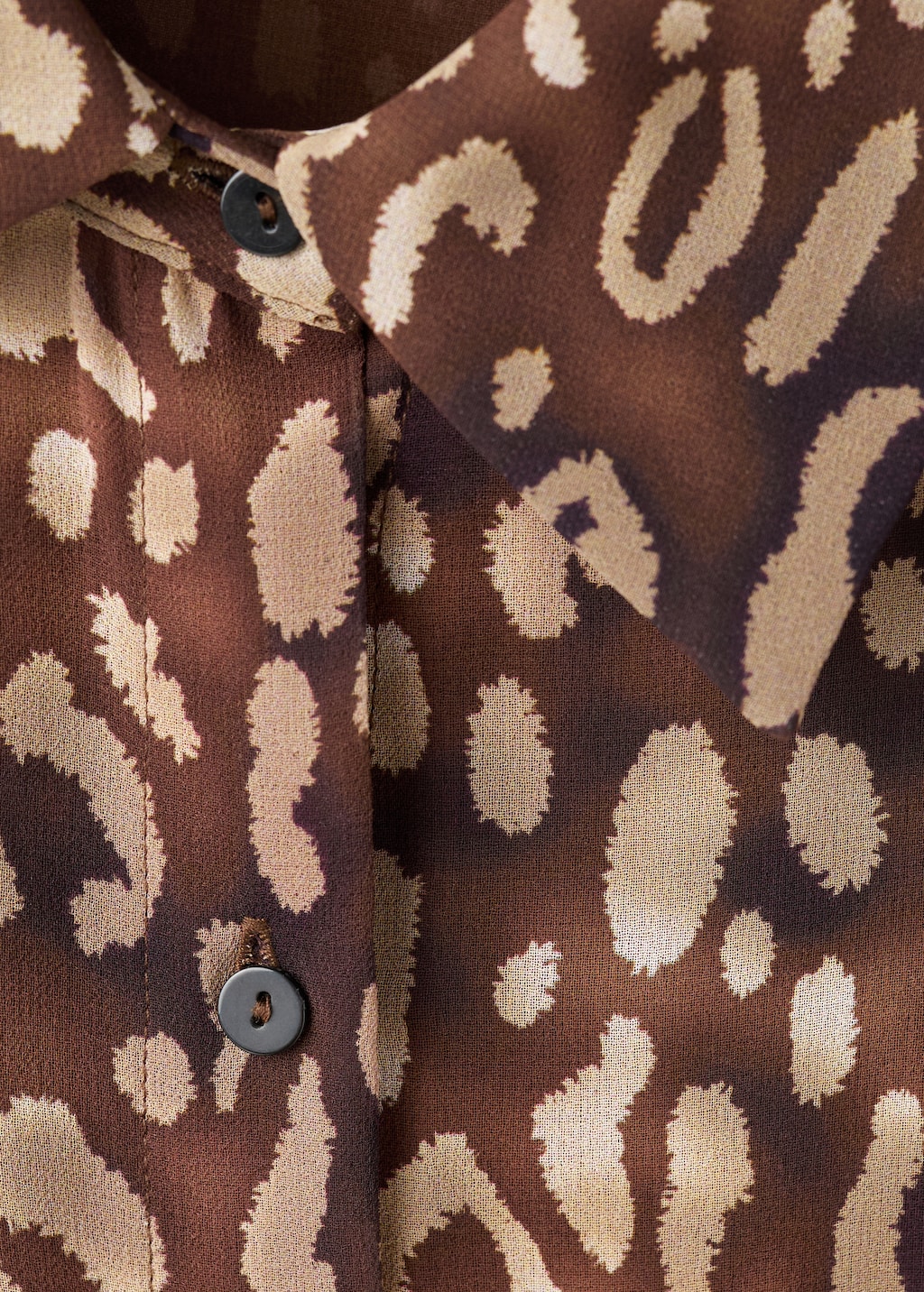 Leopard-print shirt dress with belt