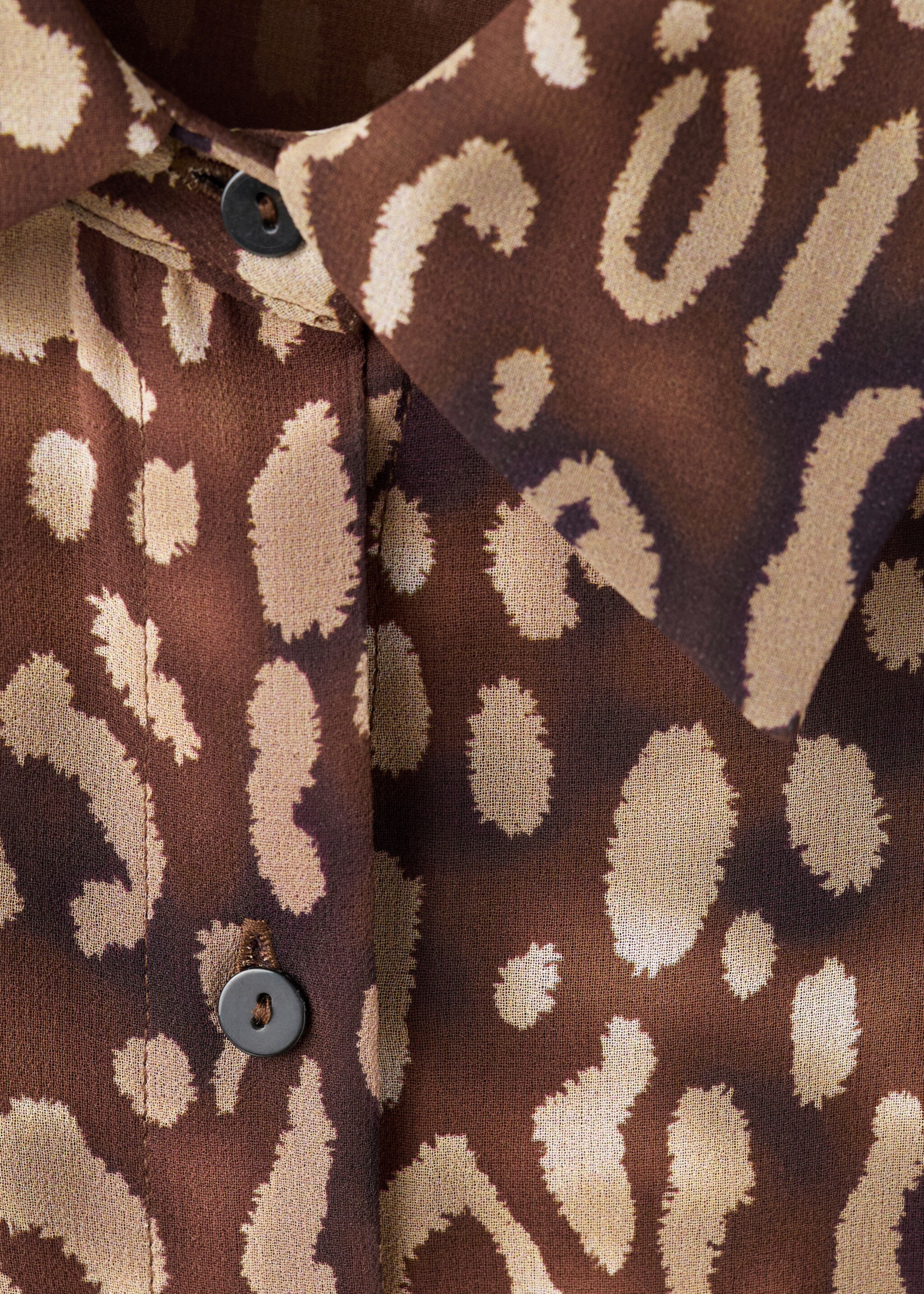 Robe chemise léopard ceinturée - Détail de l'article 8, Marron. Ref: 17026006-00.
